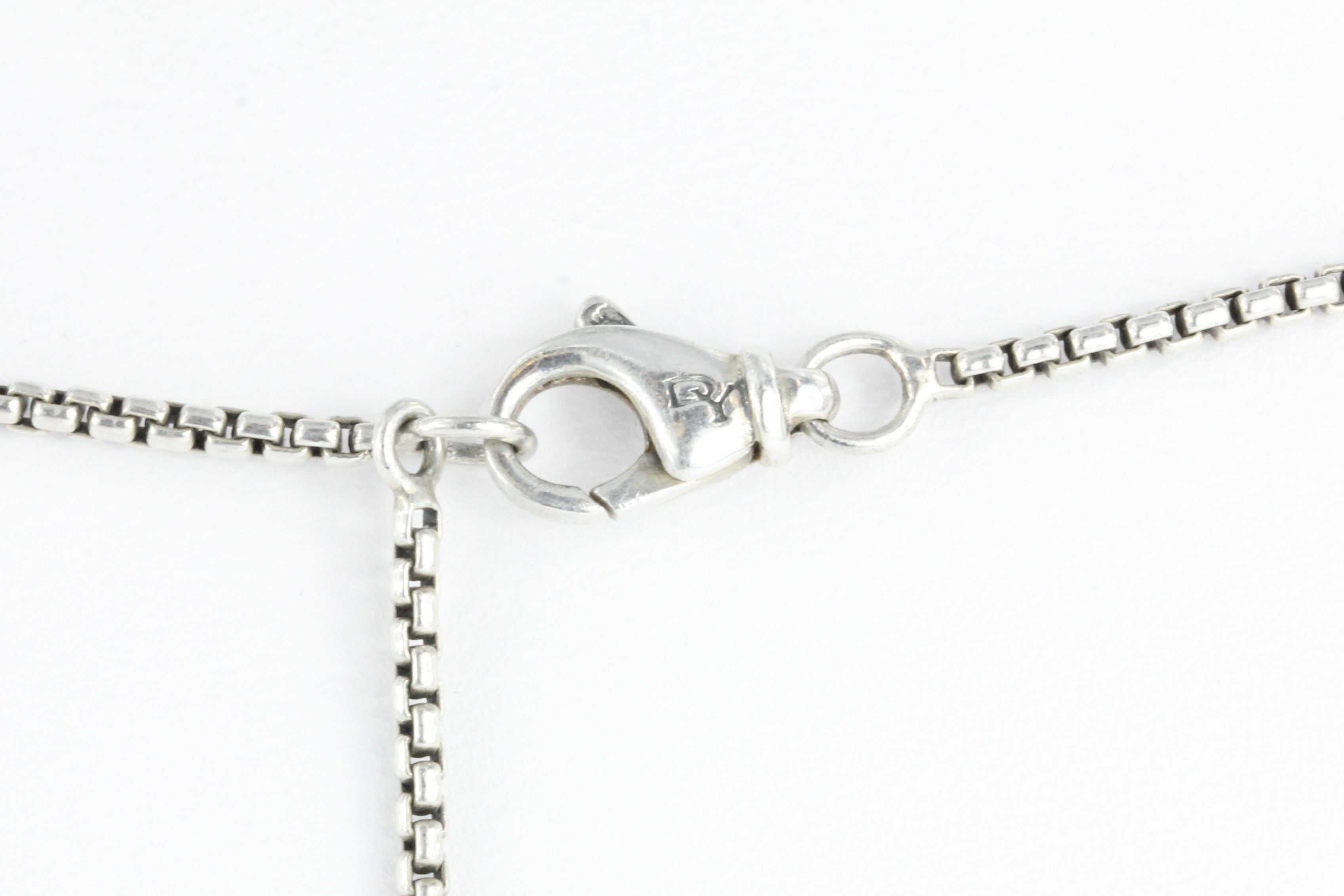 David Yurman Sterling Silver Diamond Heart X Pendant Necklace 18" - Queen May