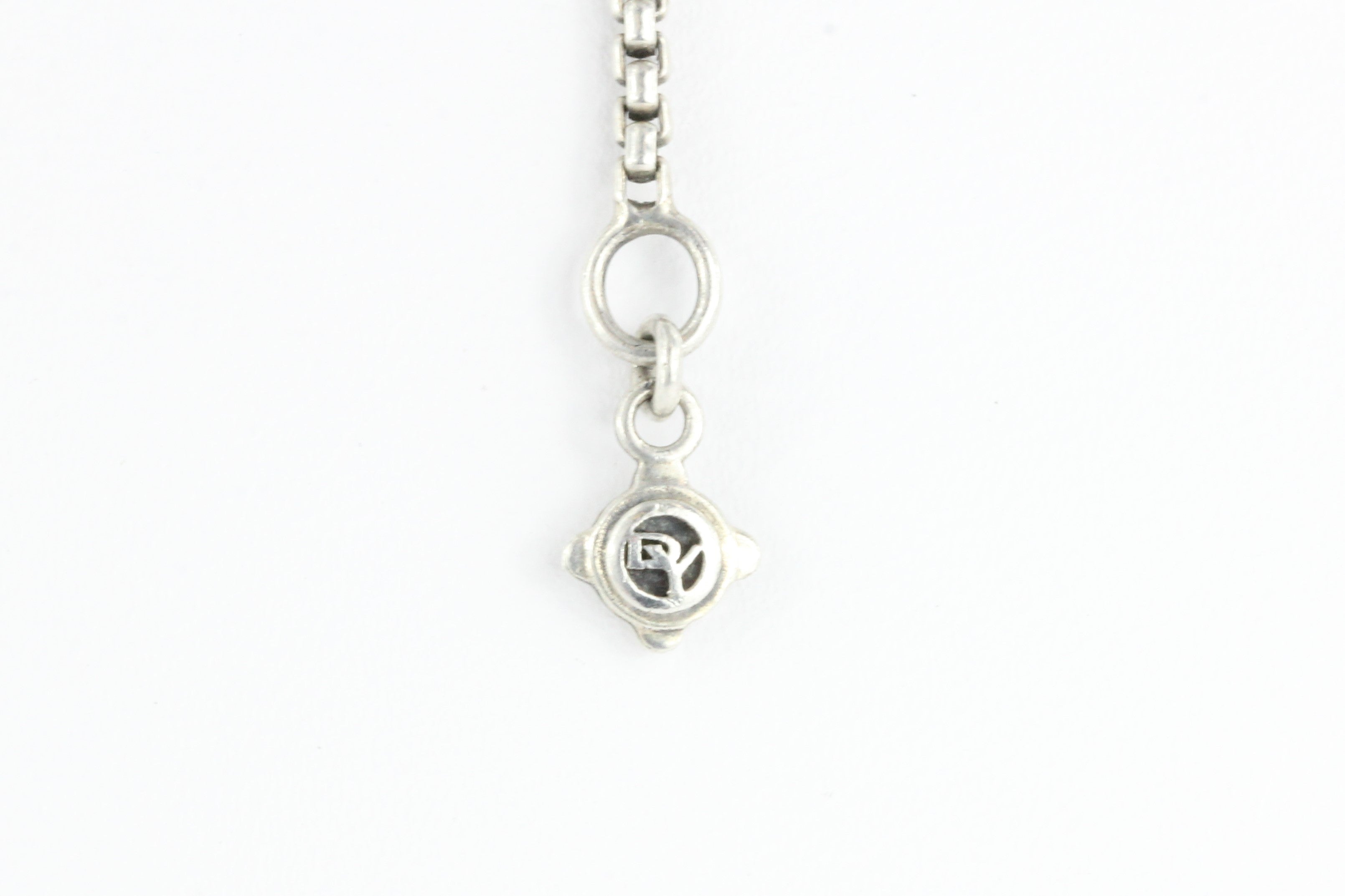 David Yurman Sterling Silver Diamond Heart X Pendant Necklace 18" - Queen May