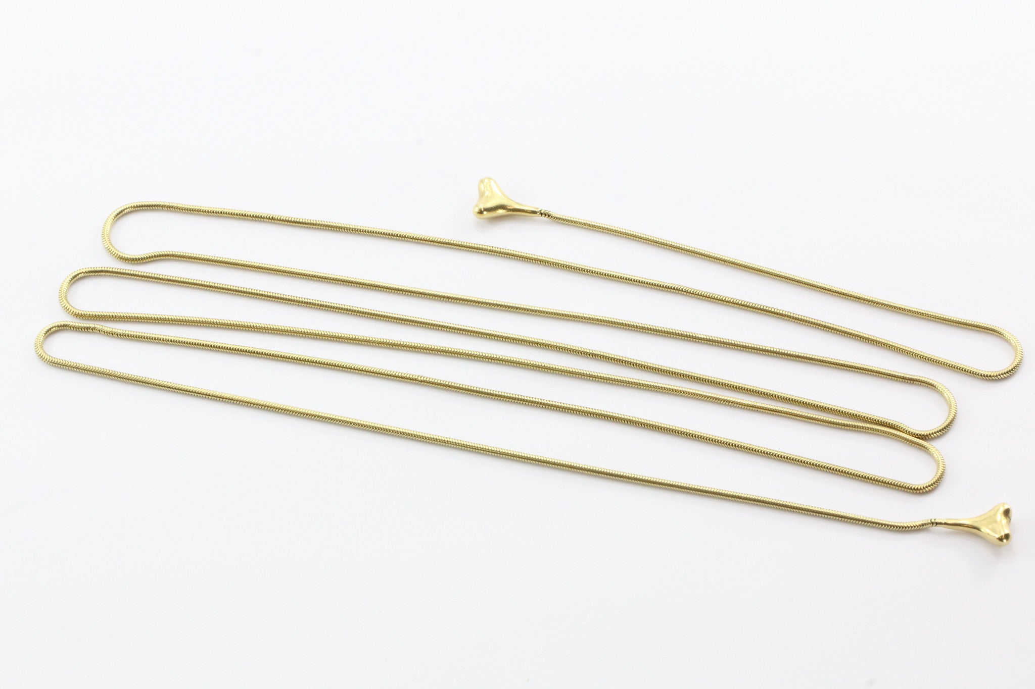 Tiffany & Co 18K Gold 50" Long Lariat Necklace Bone End - Queen May