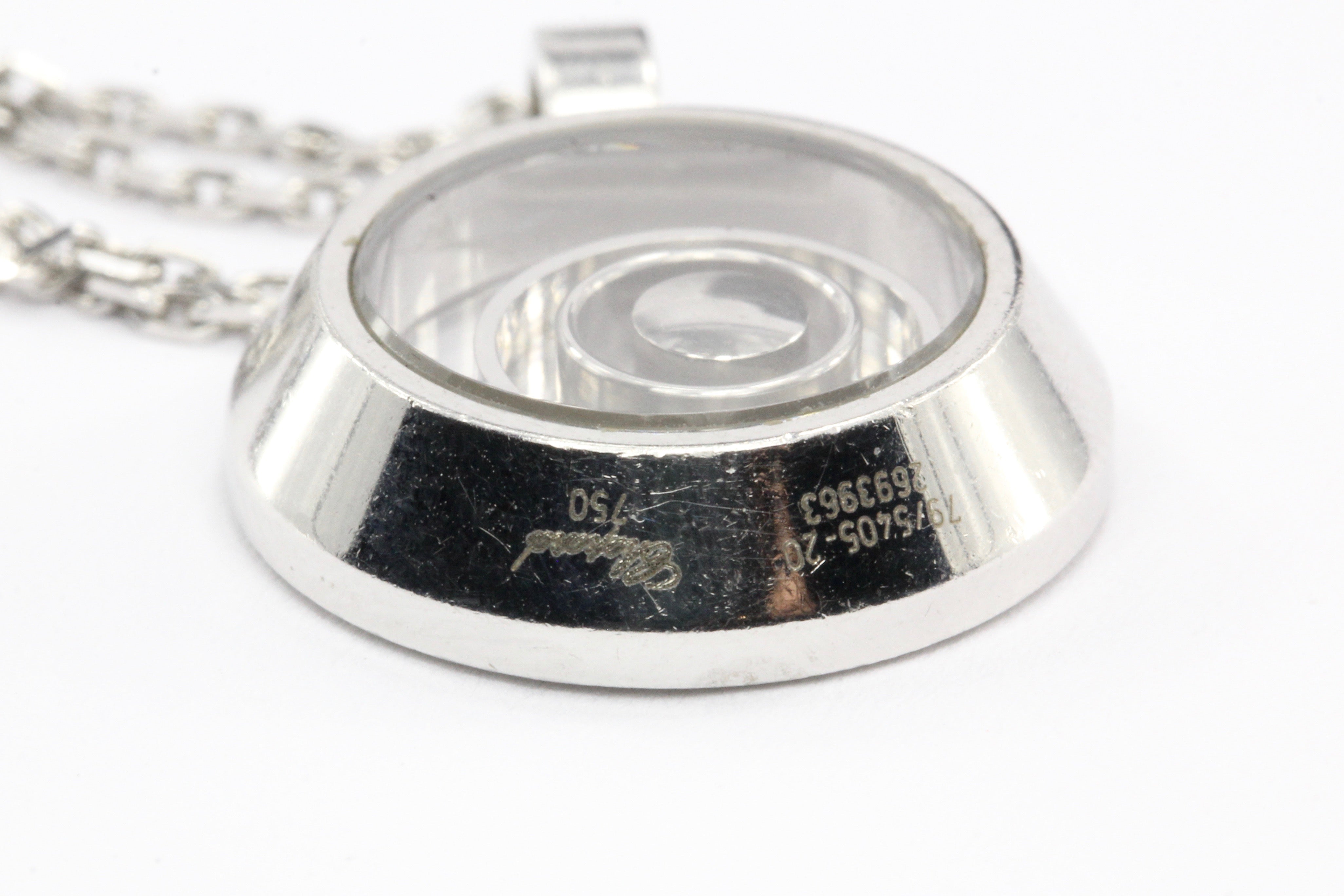 18K White Gold Chopard Floating Diamond Pendant - Queen May