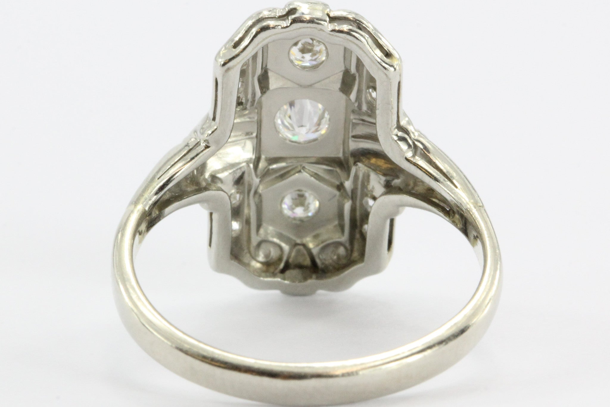 Antique 14k White Gold Art Deco Diamond Ring - Queen May