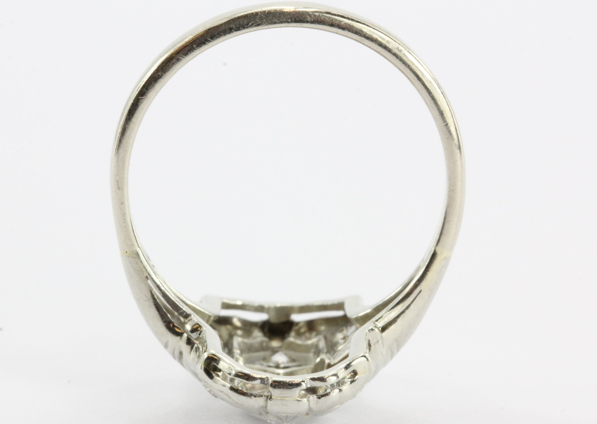 Antique 14k White Gold Art Deco Diamond Ring - Queen May