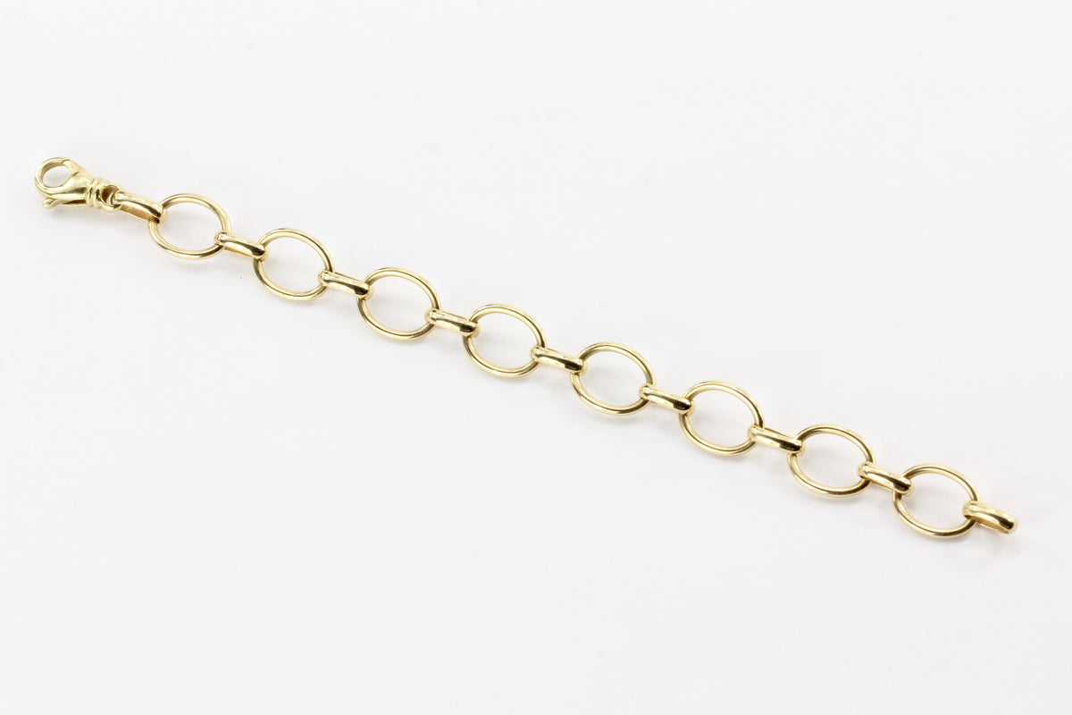 14K Yellow Gold Italian Oval Link Bracelet - Queen May
