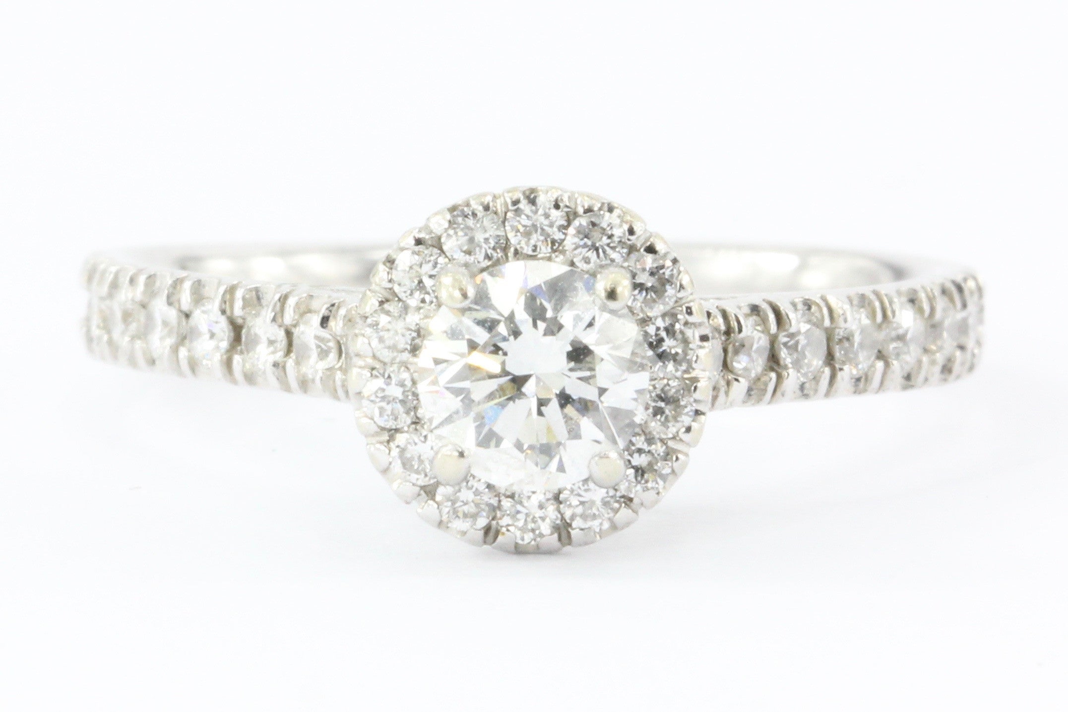 14k White Gold .51 Carat Diamond Engagement Ring Size 6.75 - Queen May