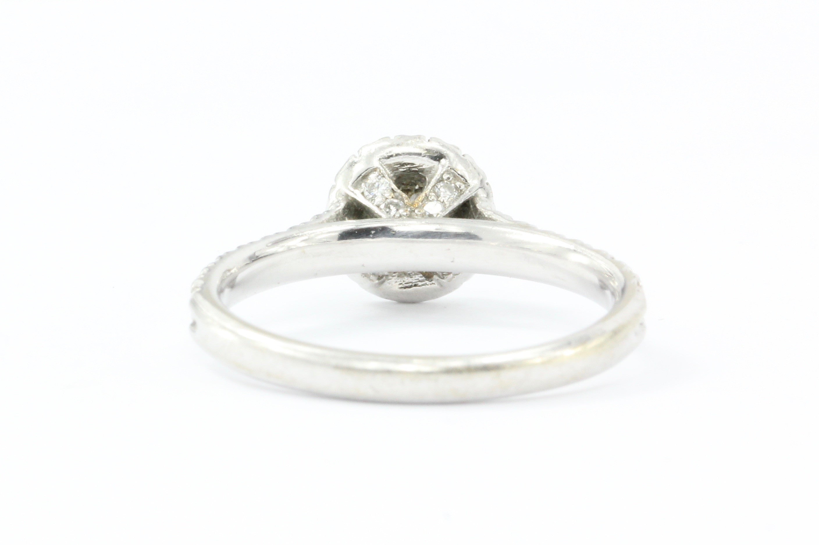 14k White Gold .51 Carat Diamond Engagement Ring Size 6.75 - Queen May
