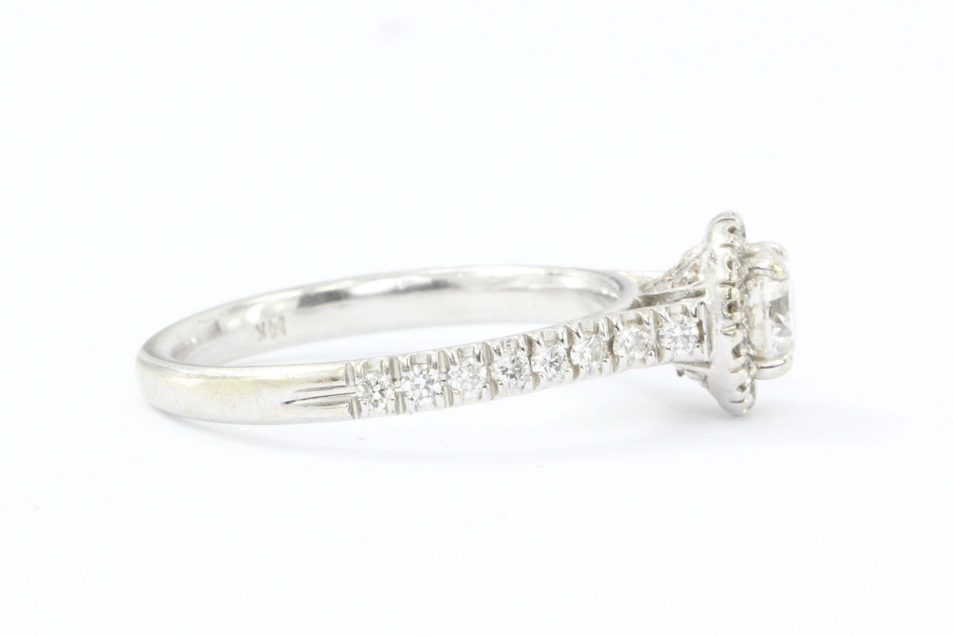14k White Gold .51 Carat Diamond Engagement Ring Size 6.75 - Queen May