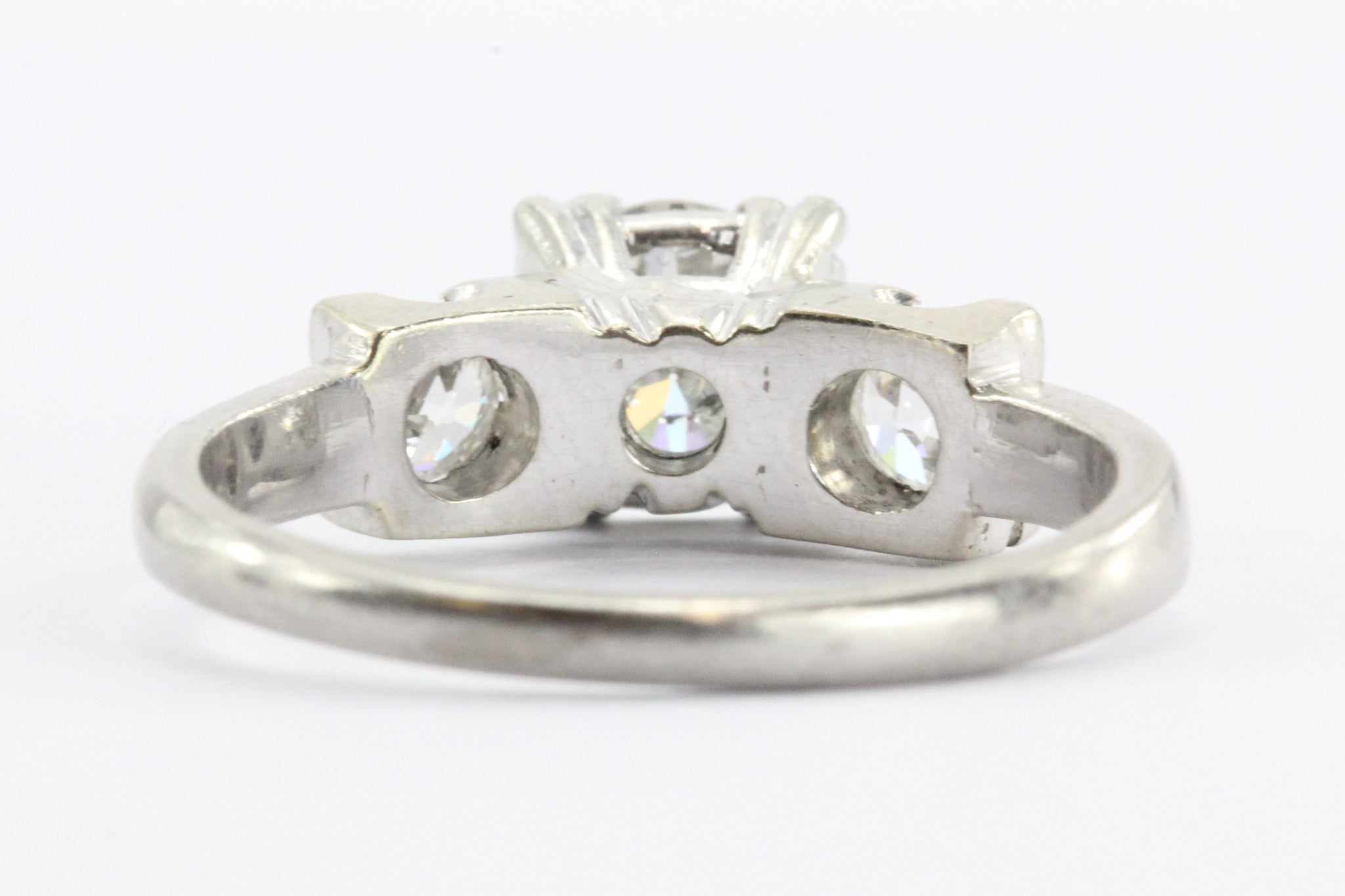 Antique 18K White Gold 1.5 CTW Diamond Engagement Ring - Queen May