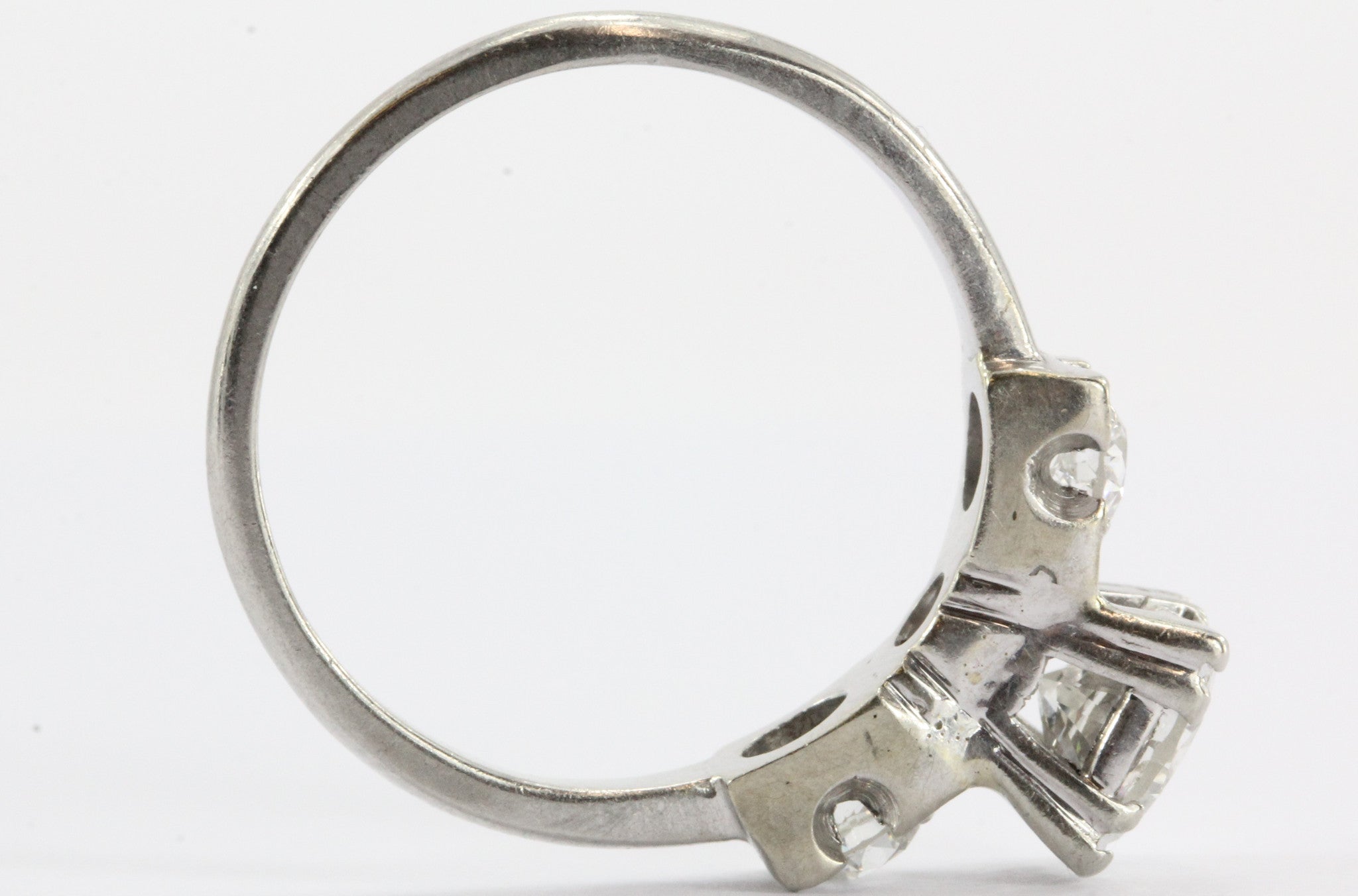 Antique 18K White Gold 1.5 CTW Diamond Engagement Ring - Queen May