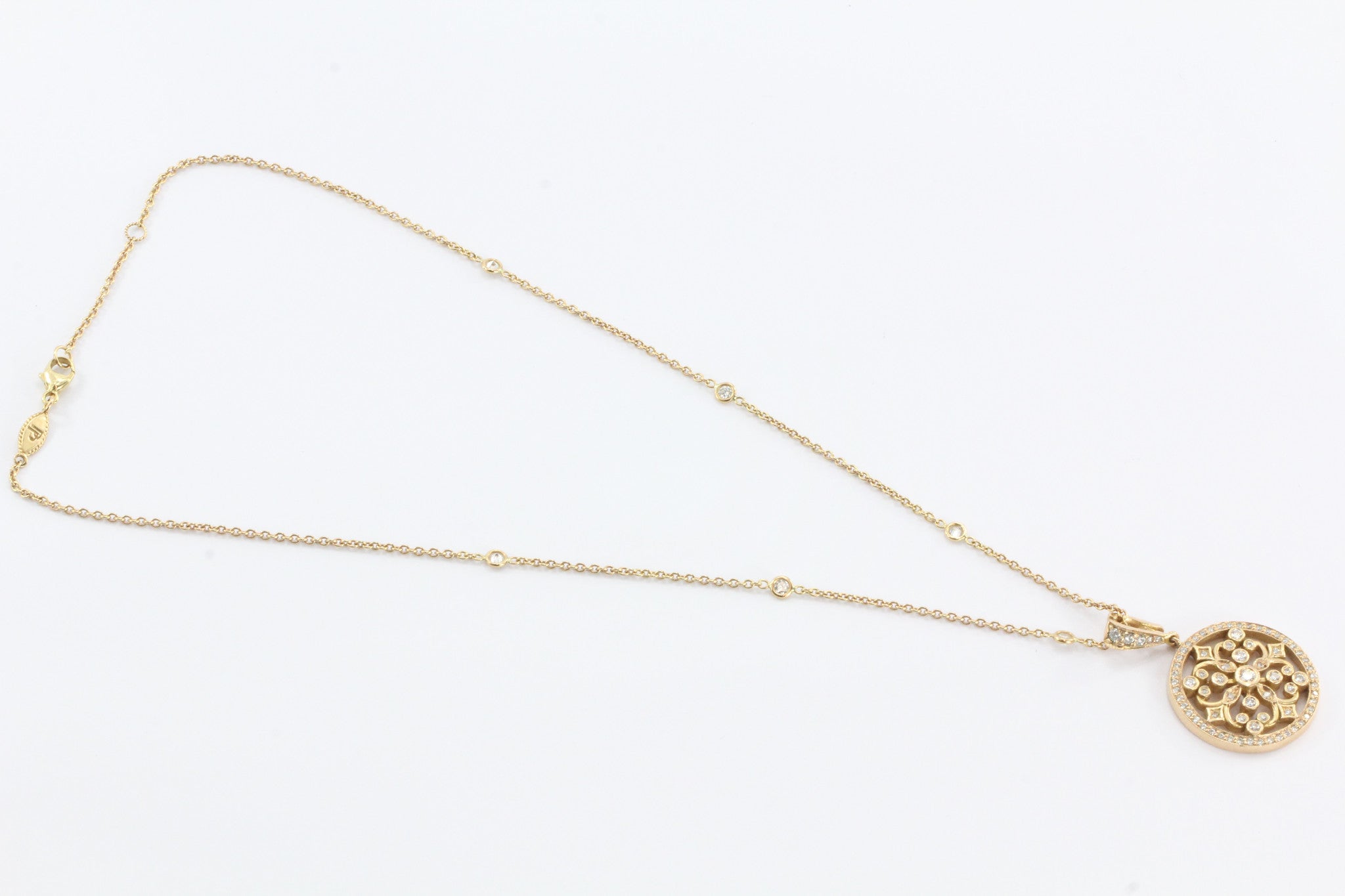 18K Rose Gold & Diamond Penny Preville Lace Pendant Necklace - Queen May