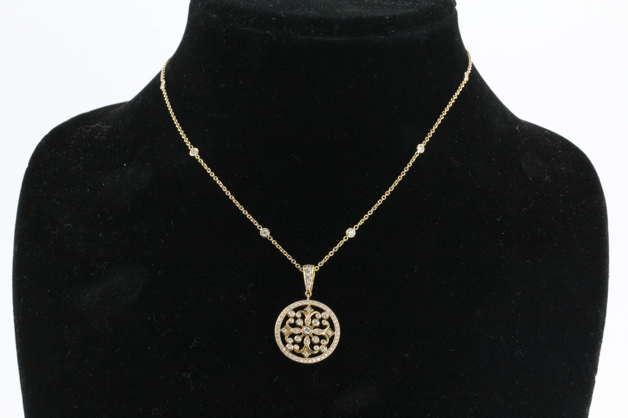 18K Rose Gold & Diamond Penny Preville Lace Pendant Necklace - Queen May