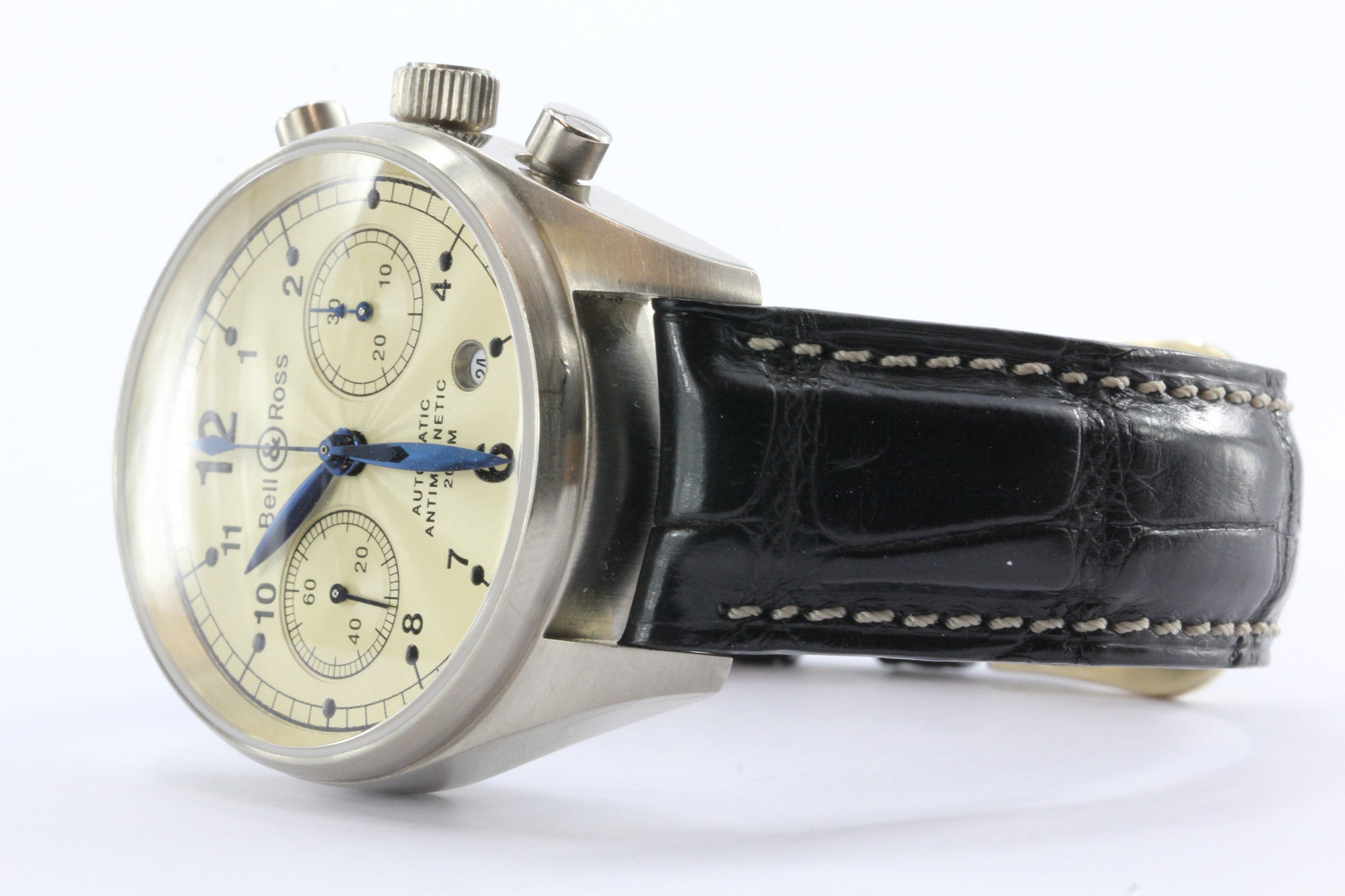 Bell & Ross Vintage 126 Automatic Chronograph 18k White Gold 39mm Watch - Queen May