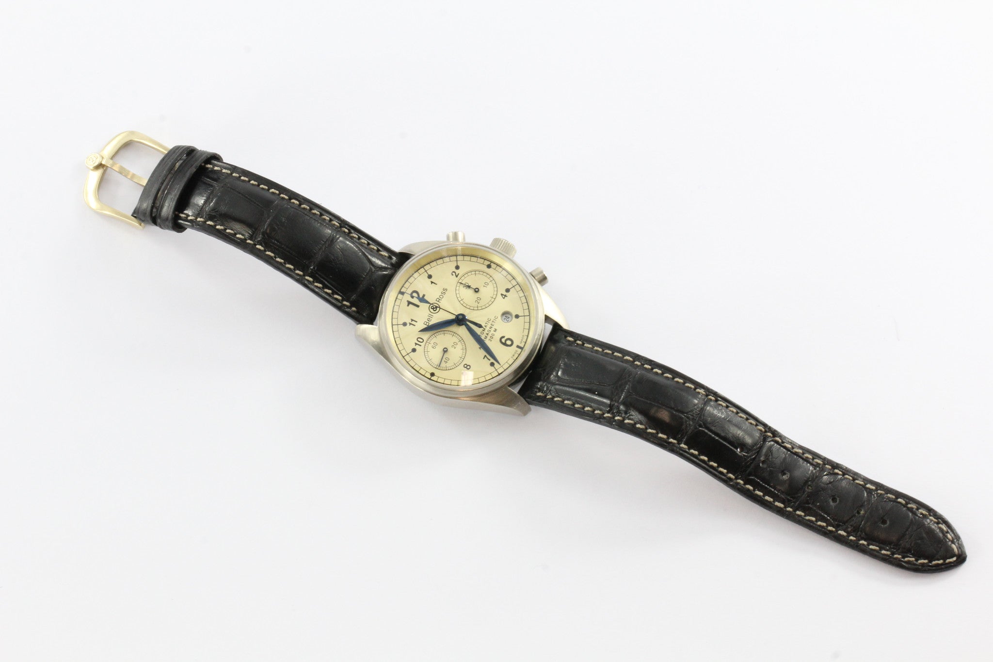 Bell & Ross Vintage 126 Automatic Chronograph 18k White Gold 39mm Watch - Queen May