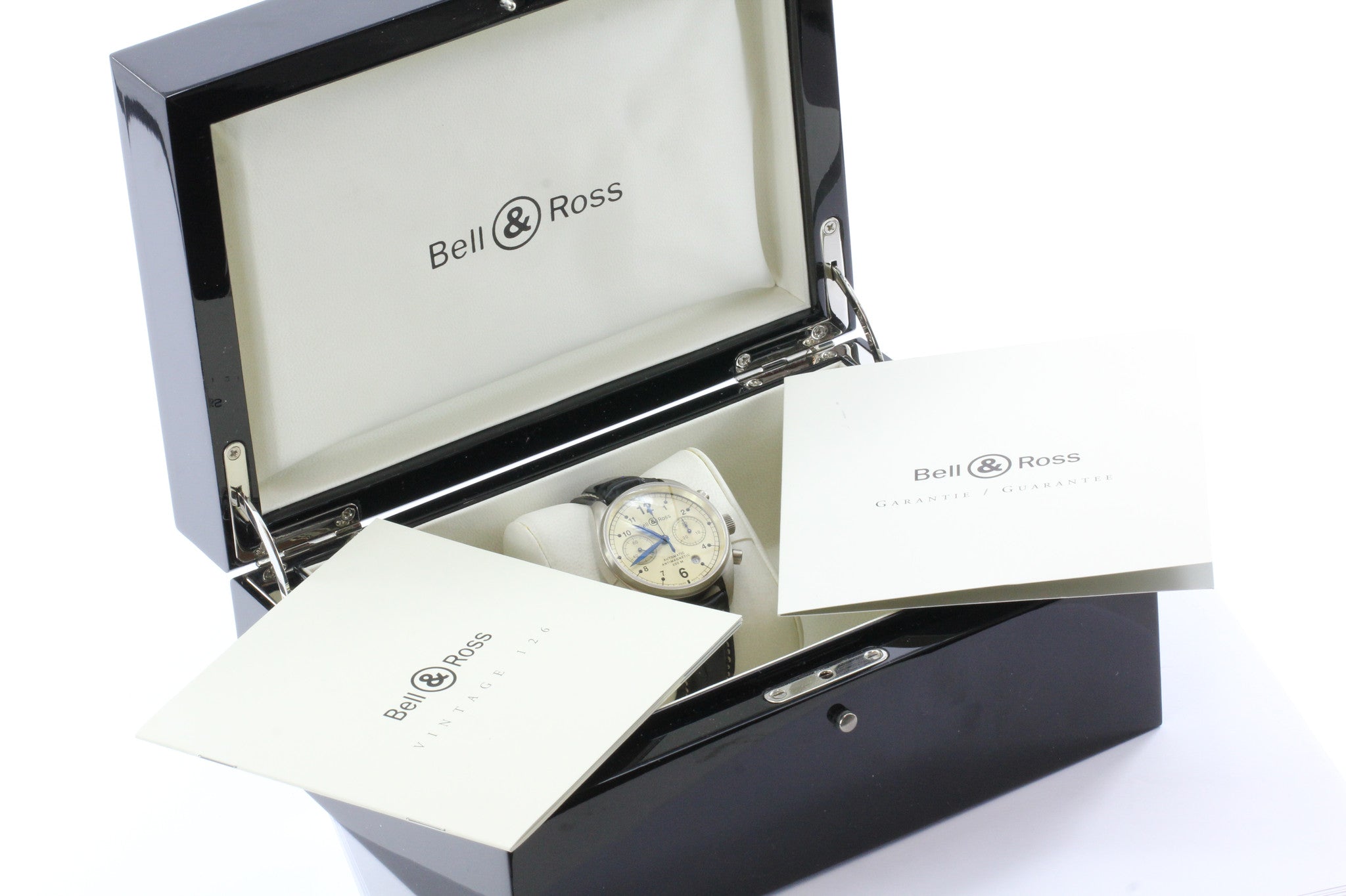 Bell & Ross Vintage 126 Automatic Chronograph 18k White Gold 39mm Watch - Queen May