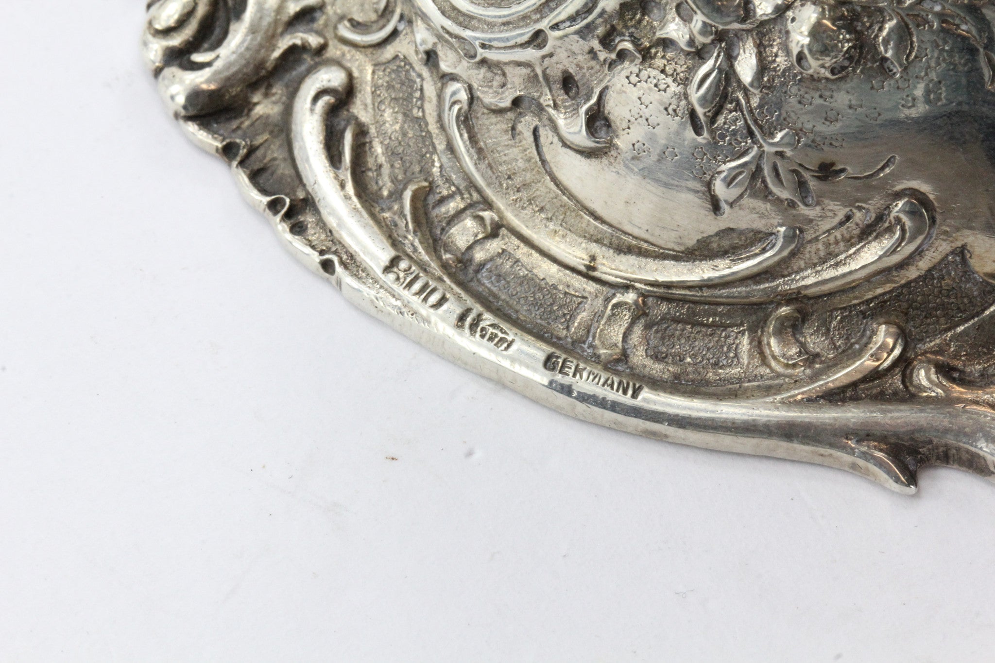 Set of 4 Antique 800 Silver Hanau Germany Figural Rococo Candle Sticks - Queen May
