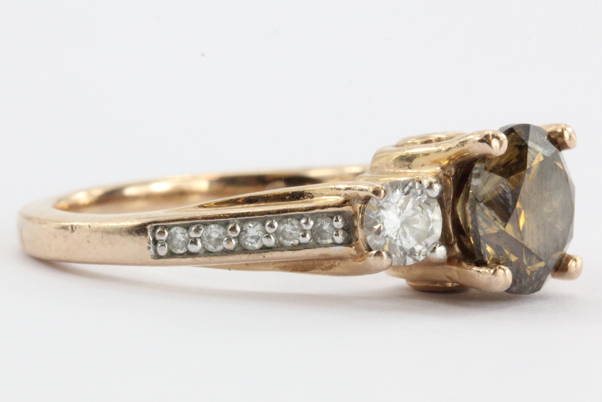 14K Rose Gold 1.5 Carat (2 CTW) Chocolate Diamond Engagement Ring 6.25 - Queen May