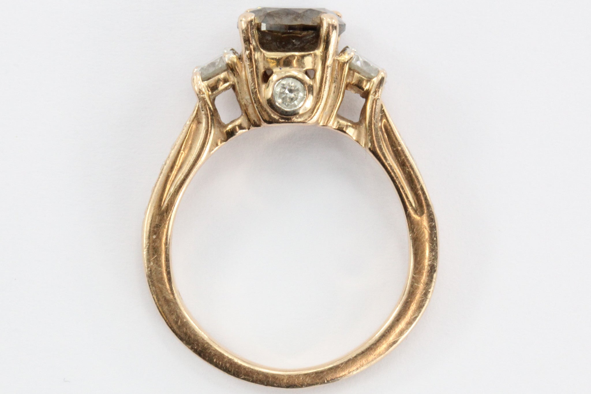 14K Rose Gold 1.5 Carat (2 CTW) Chocolate Diamond Engagement Ring 6.25 - Queen May