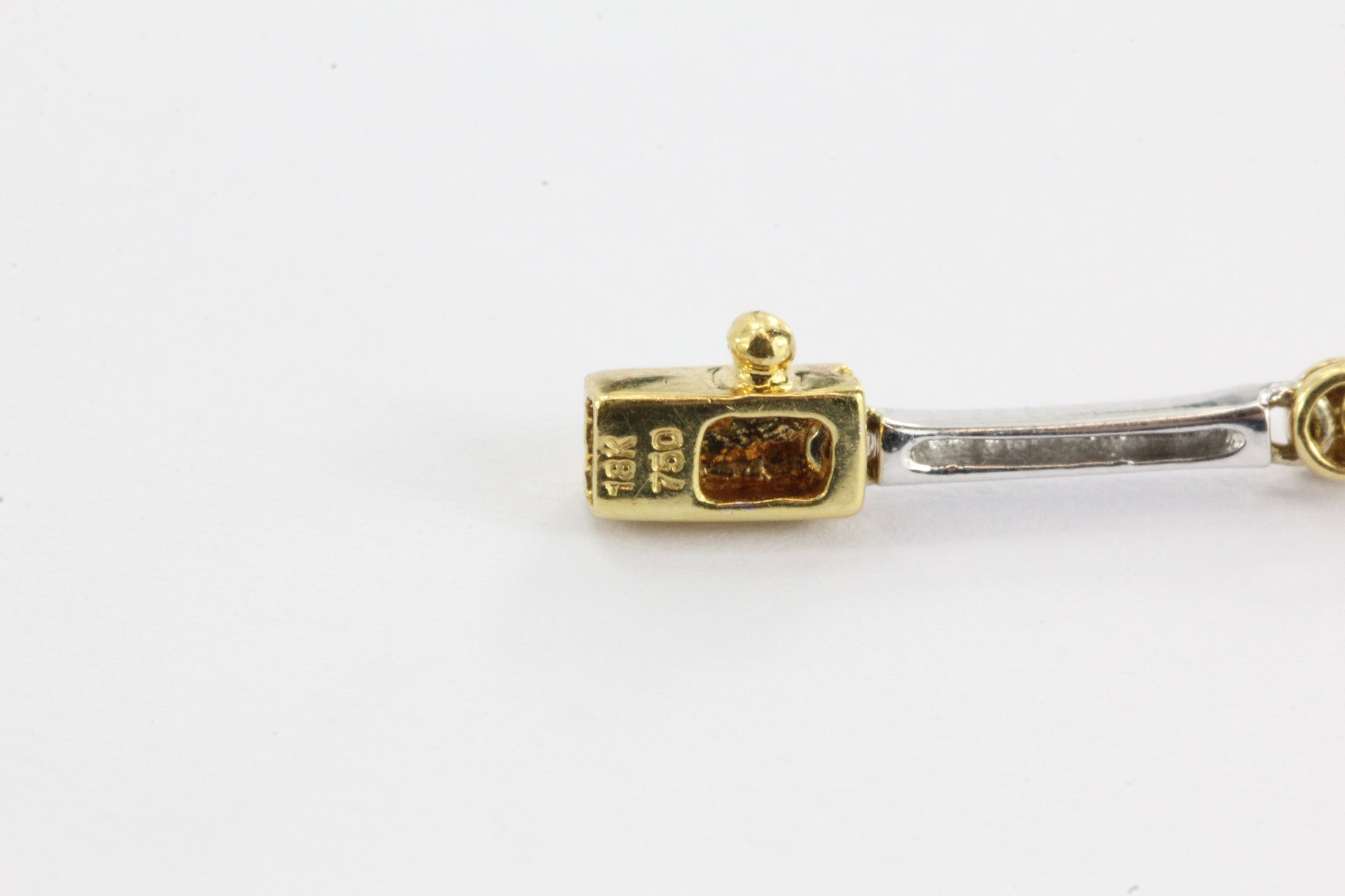 18K White & Yellow Gold Diamond Modernist Necklace - Queen May