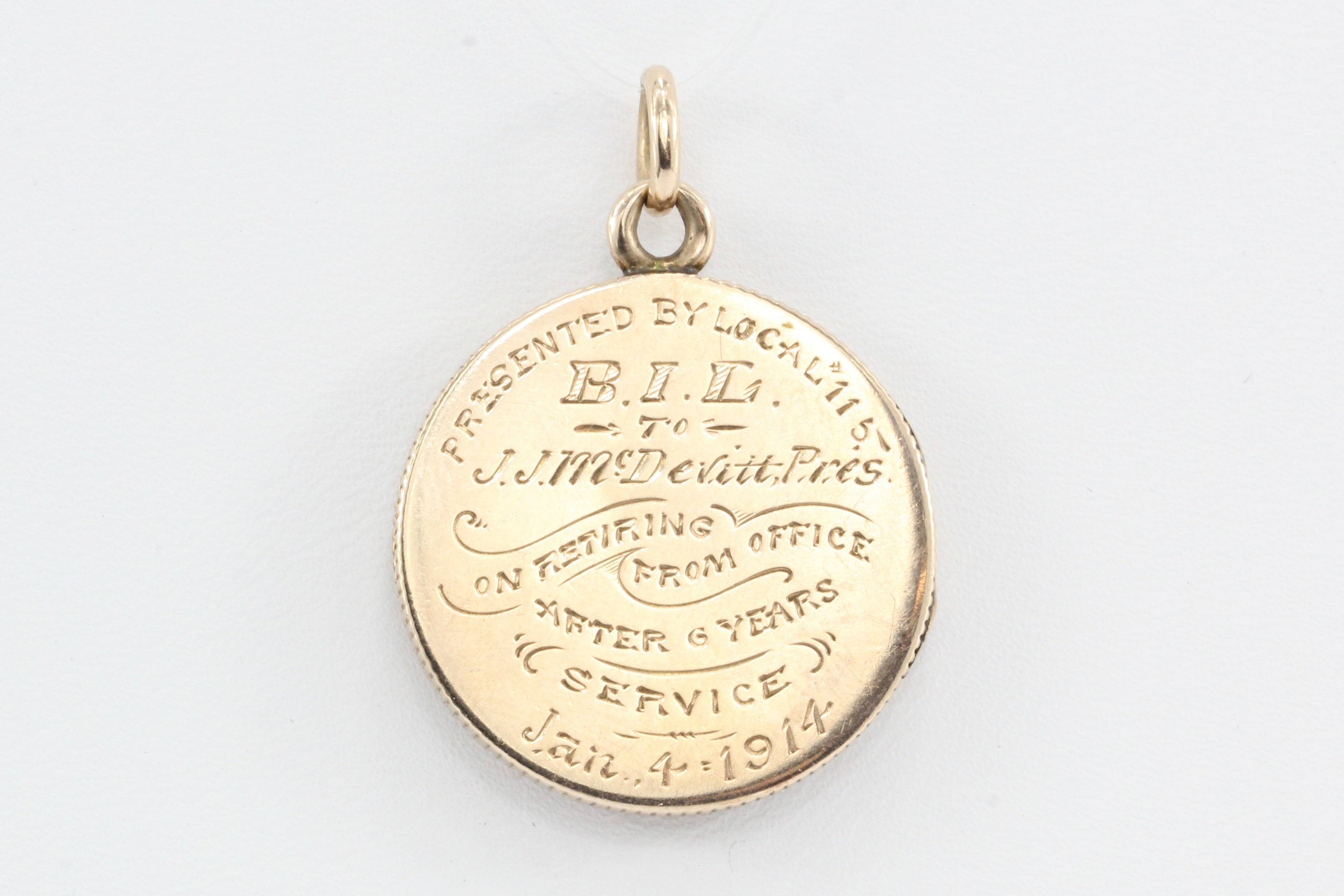 Edwardian 14K Rose Gold Old European Cut Diamond Locket Pendant c.1914 - Queen May