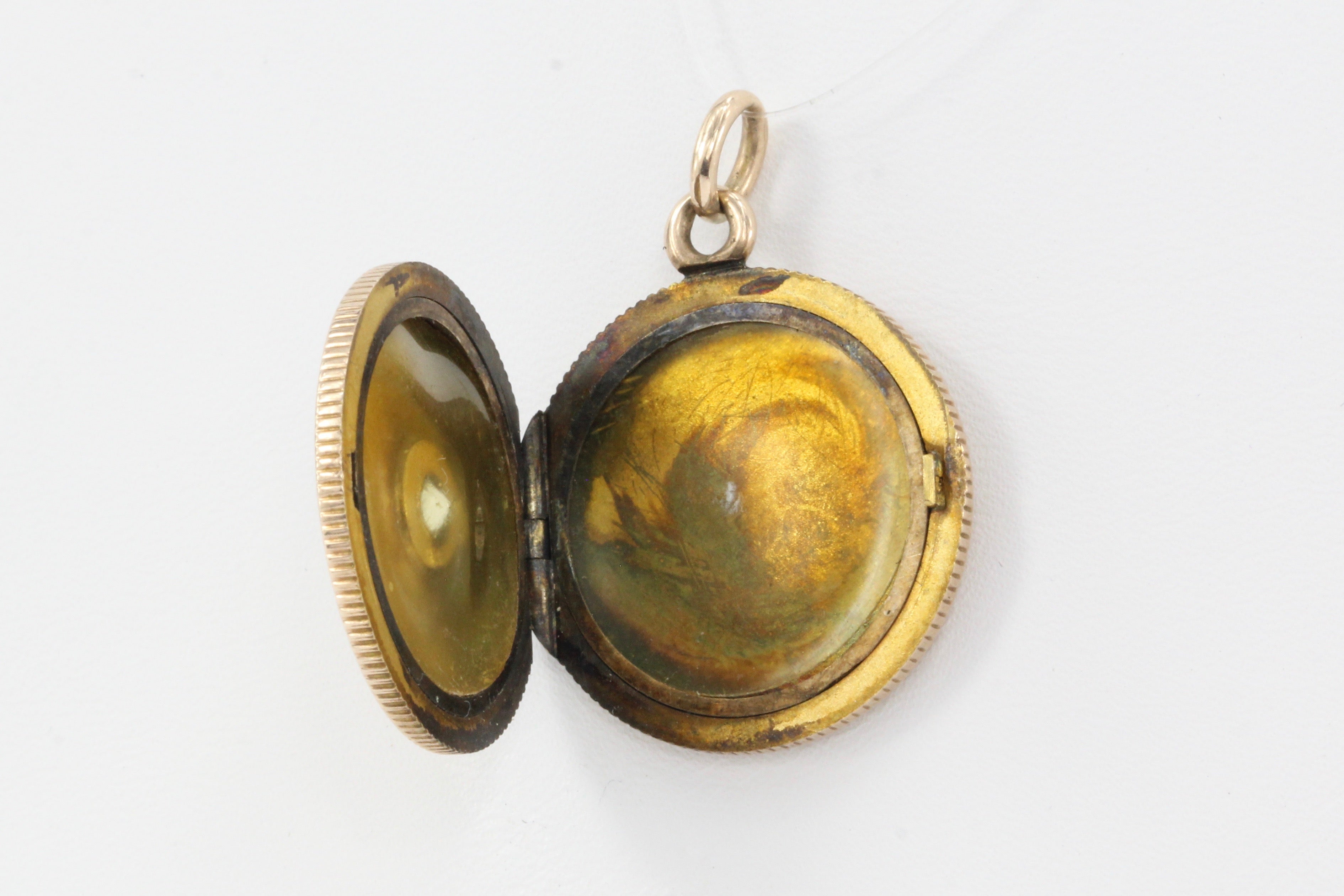 Edwardian 14K Rose Gold Old European Cut Diamond Locket Pendant c.1914 - Queen May