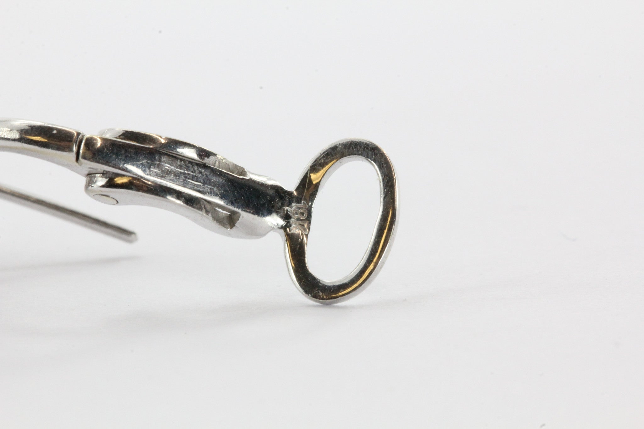 Vintage 18K White Gold Diamond & Ruby Cluster Earrings 2 CTW - Queen May