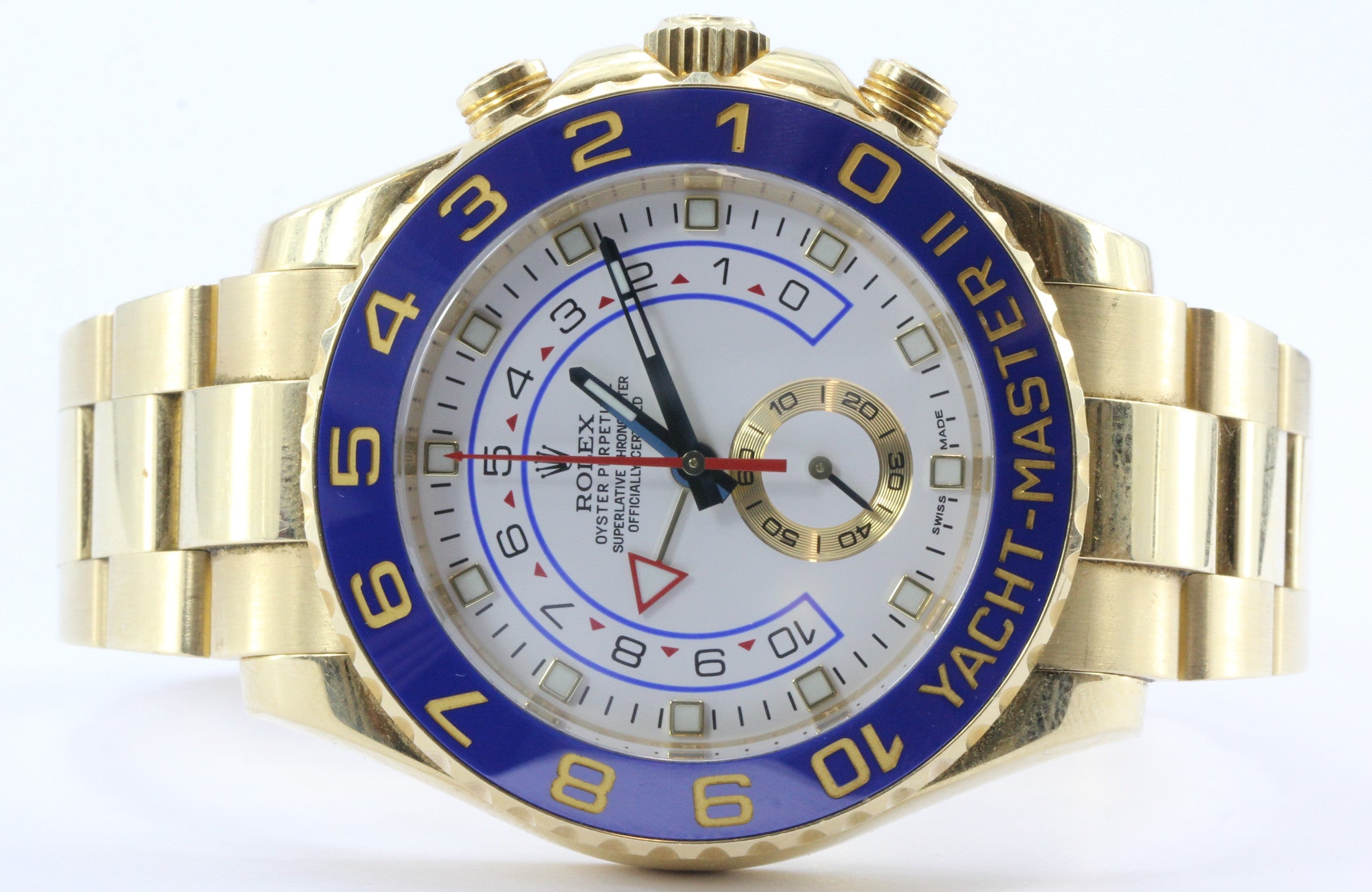 Rolex Yacht Master II 18K Gold Oyster Automatic Men's White Dial Watch 116688WAO - Queen May