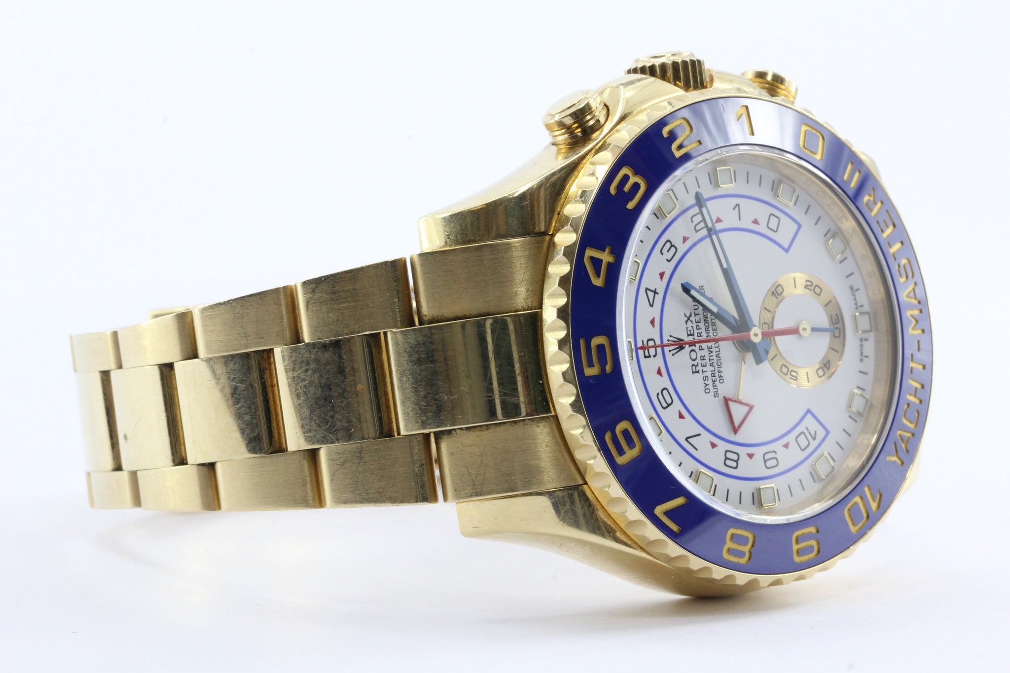 Rolex Yacht Master II 18K Gold Oyster Automatic Men's White Dial Watch 116688WAO - Queen May