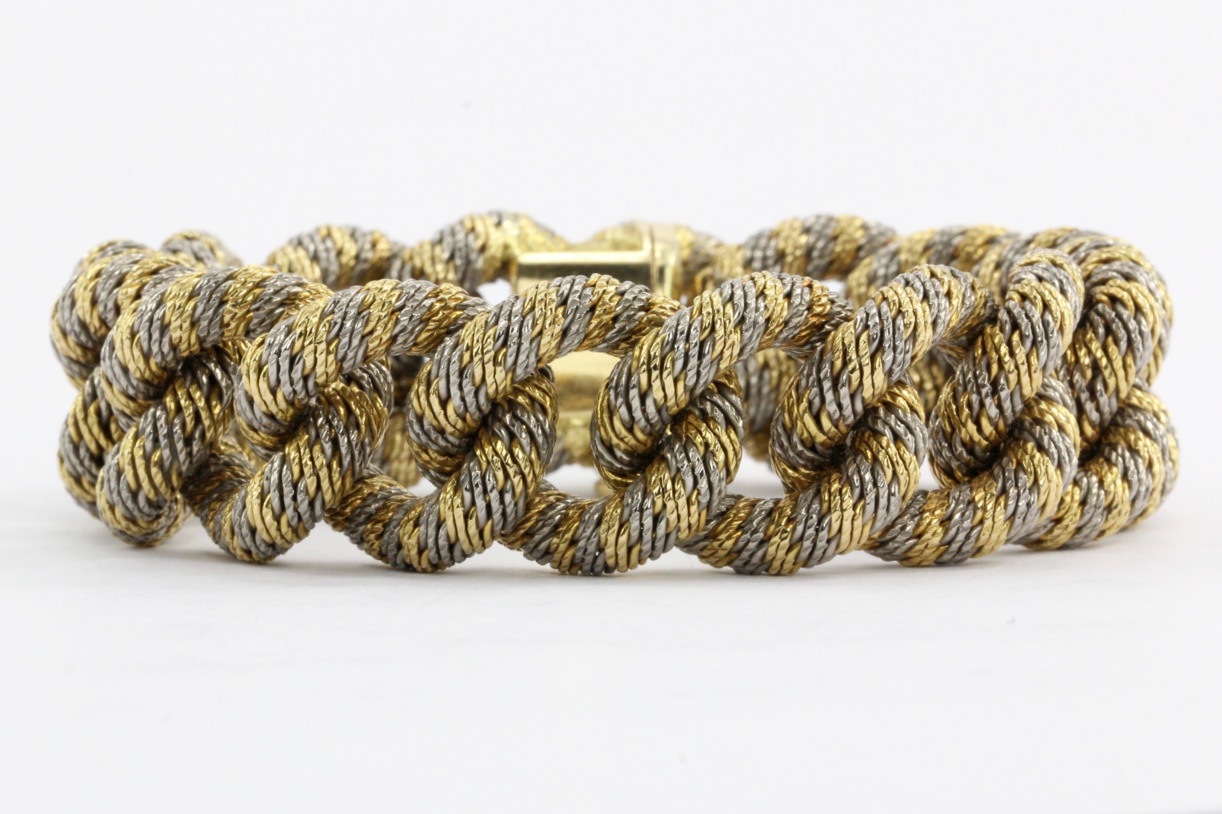 Van Cleef & Arpels Georges Lenfant Paris Woven Gold & Platinum Bracelet c.1970's - Queen May