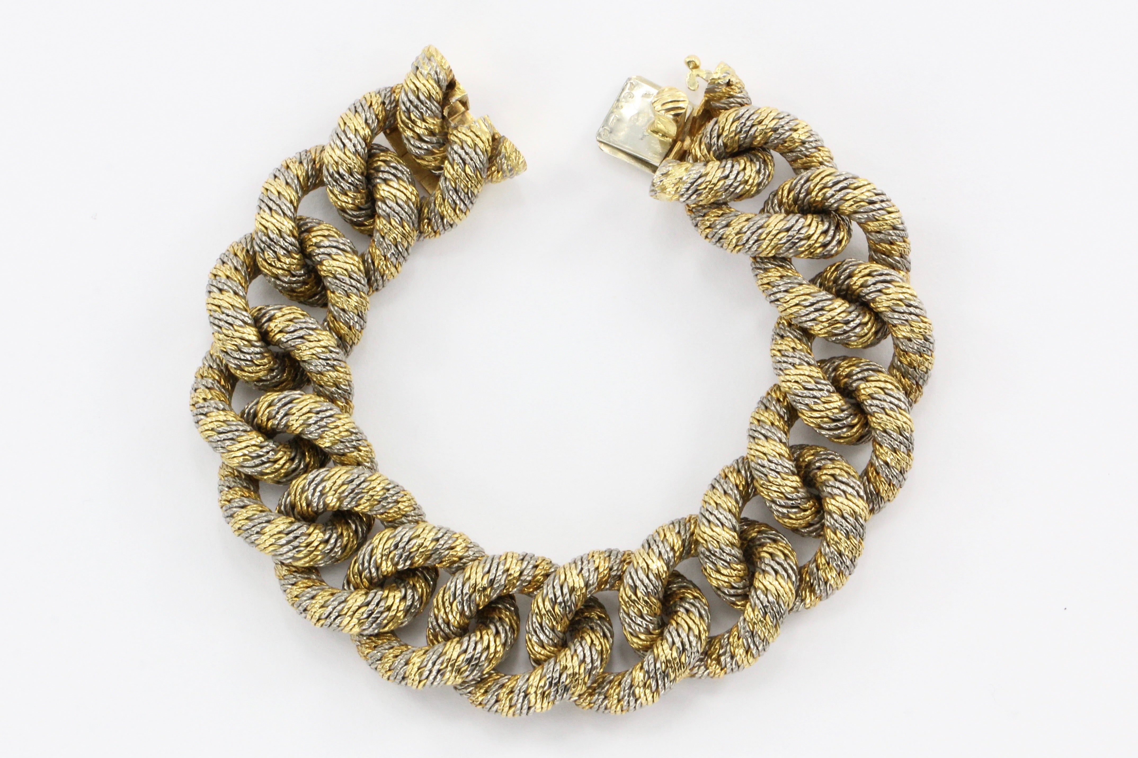 Van Cleef & Arpels Georges Lenfant Paris Woven Gold & Platinum Bracelet c.1970's - Queen May