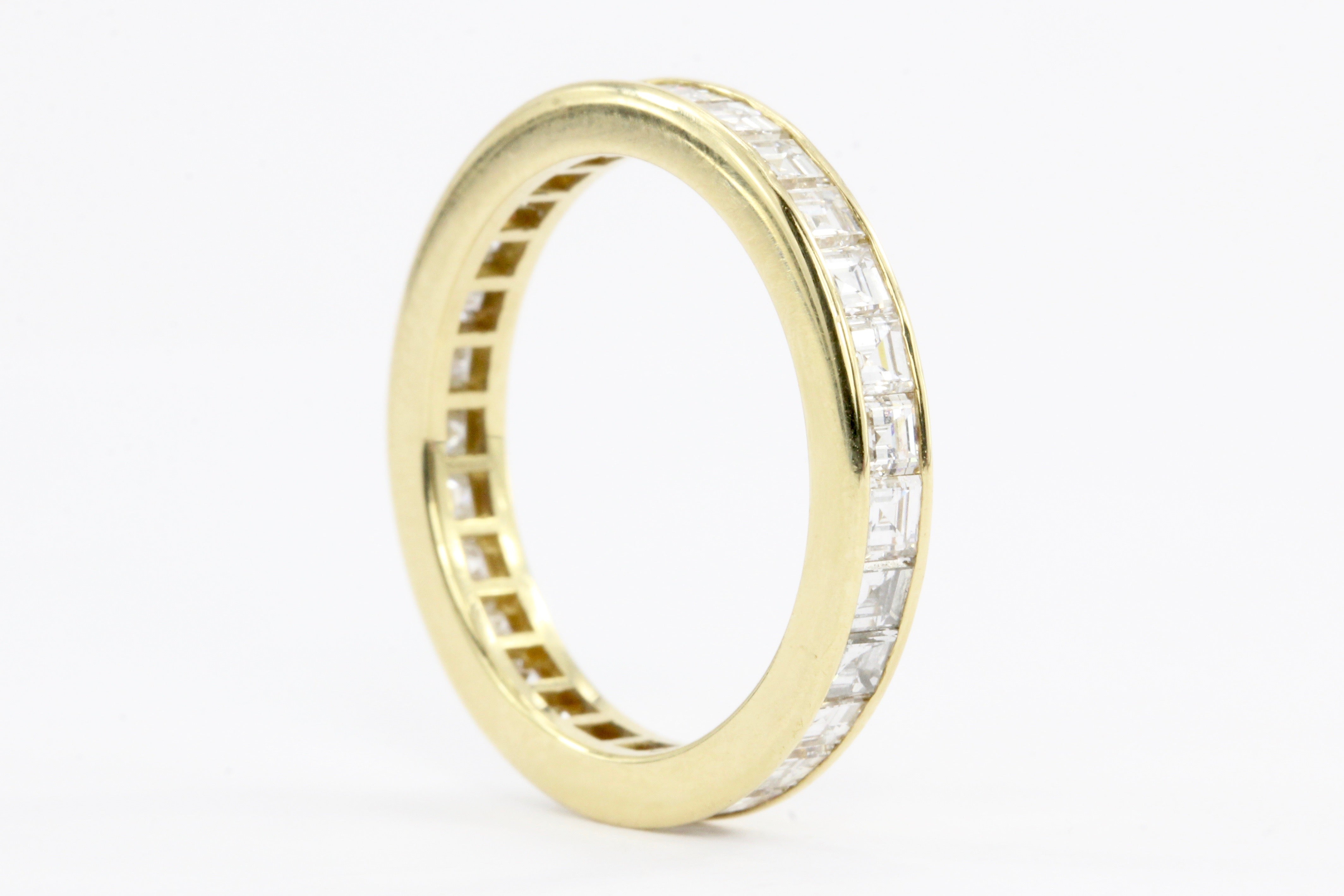 Tiffany 18K Yellow Gold Square Cut Eternity Band - Queen May