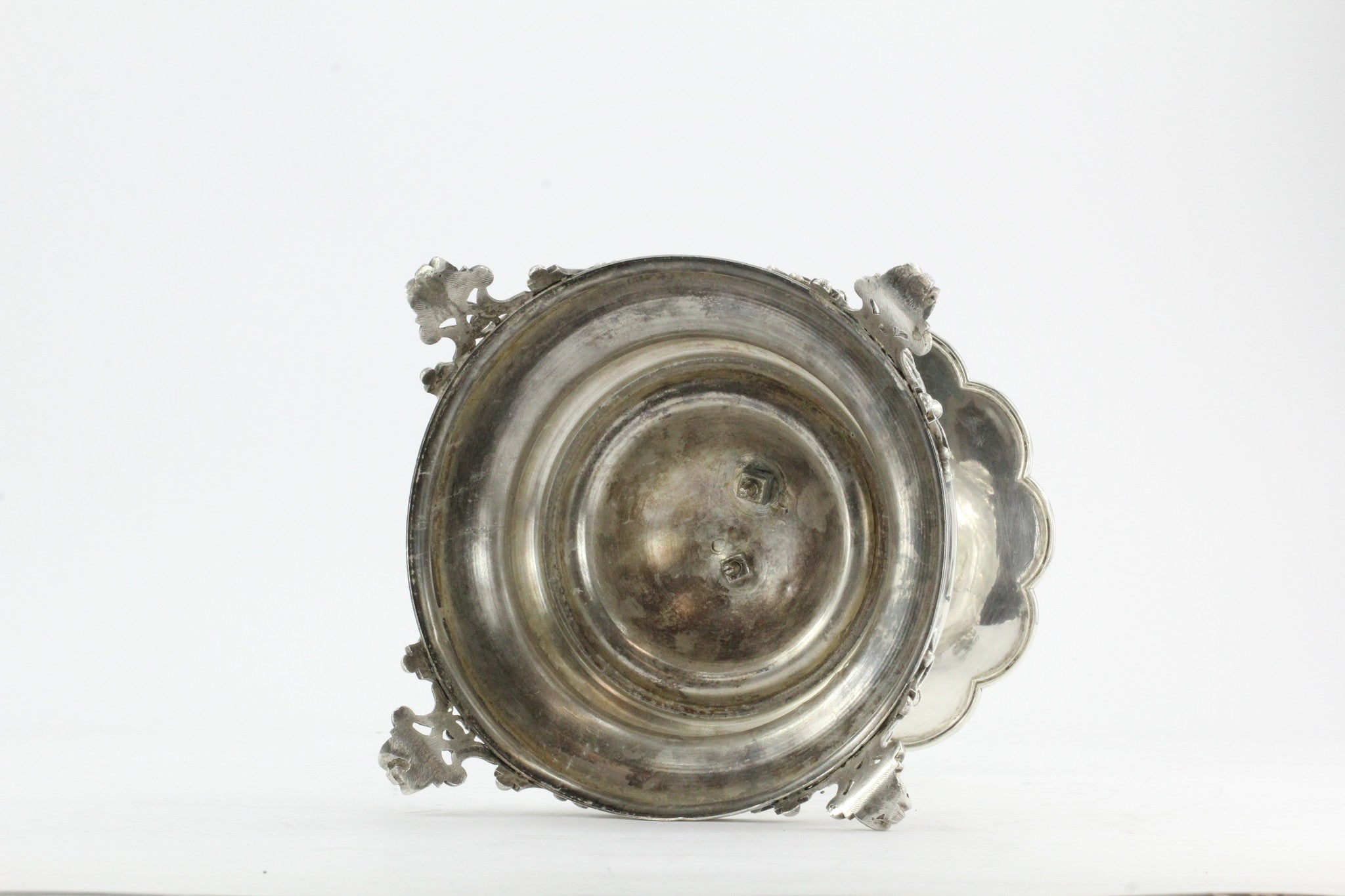 Antique Austrian Imperial 800 Silver Figural Cupid Cherub Angel Tazza Compote - Queen May