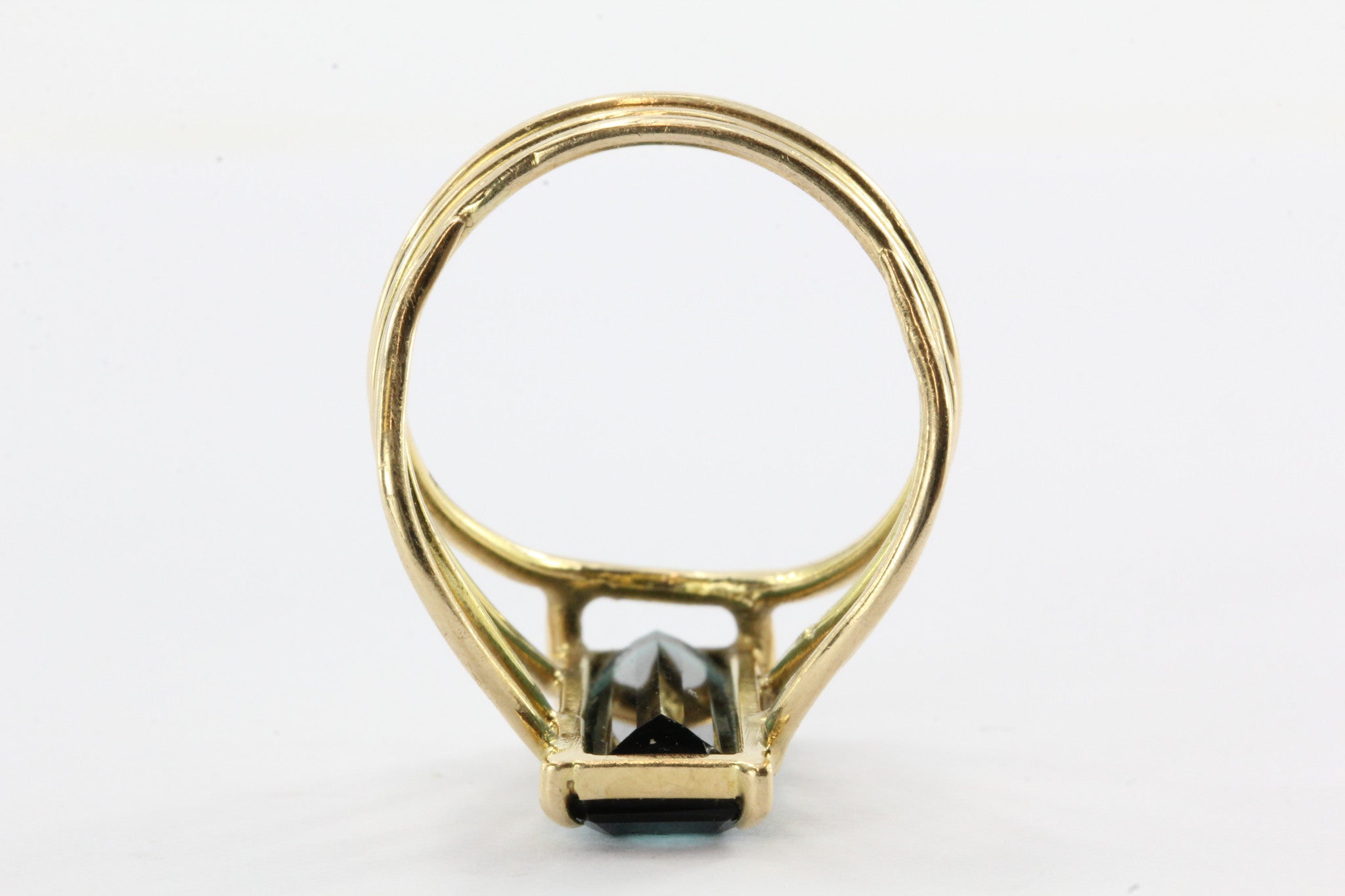 14K Gold 3 Carat Indicolite Blue Tourmaline Ring - Queen May