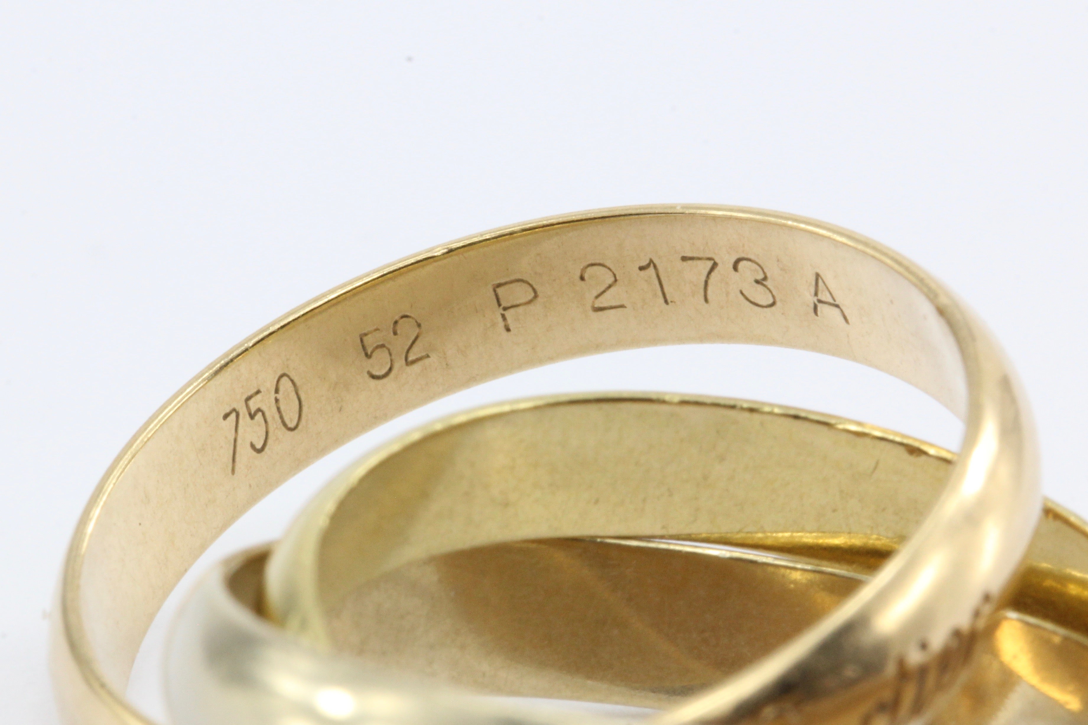 Cartier Must de 18K Gold Trinity Ring Band Size 6 - Queen May
