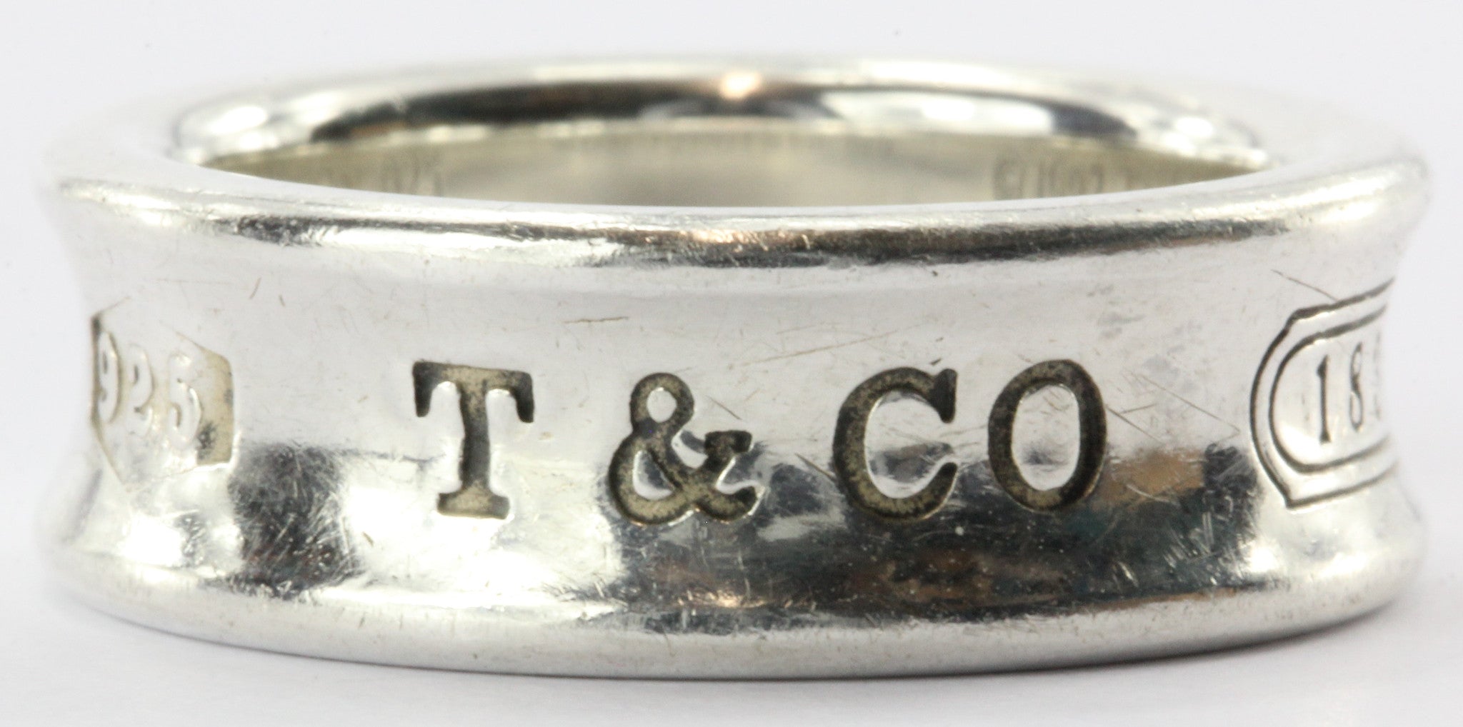 Tiffany & Co Sterling Silver 1837 Concave Band Ring Size 6 - Queen May