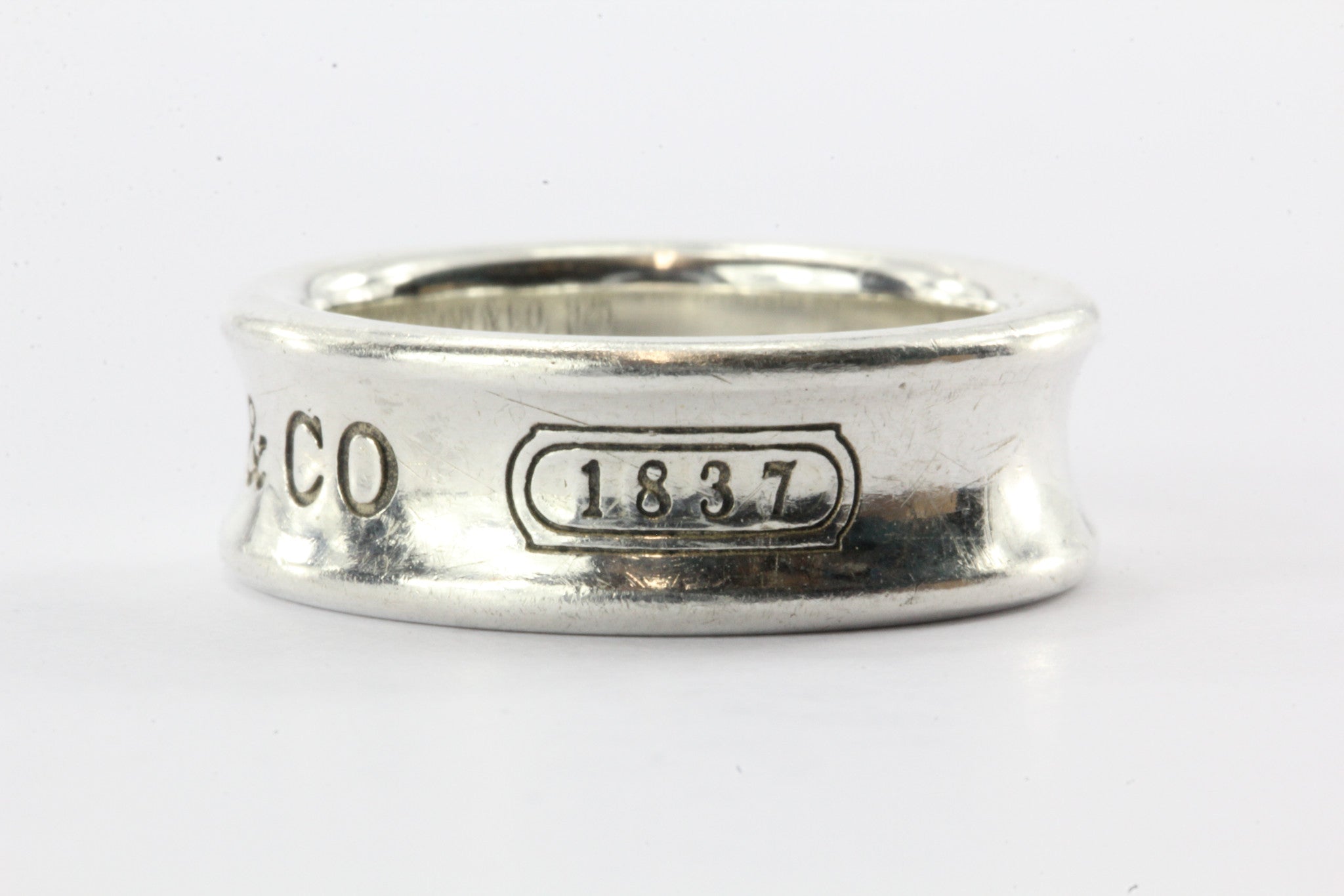 Tiffany & Co Sterling Silver 1837 Concave Band Ring Size 6 - Queen May