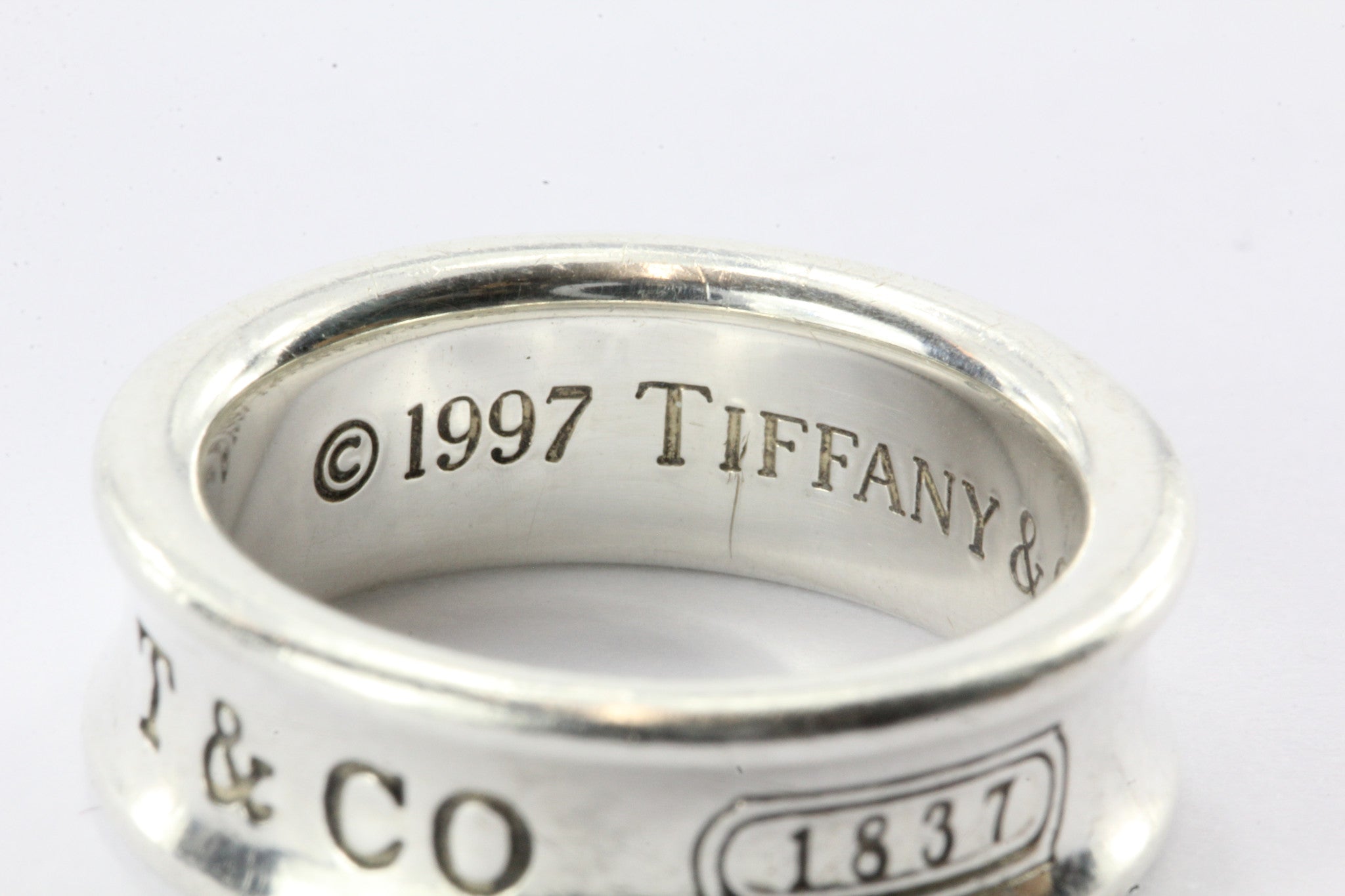 Tiffany & Co Sterling Silver 1837 Concave Band Ring Size 6 - Queen May