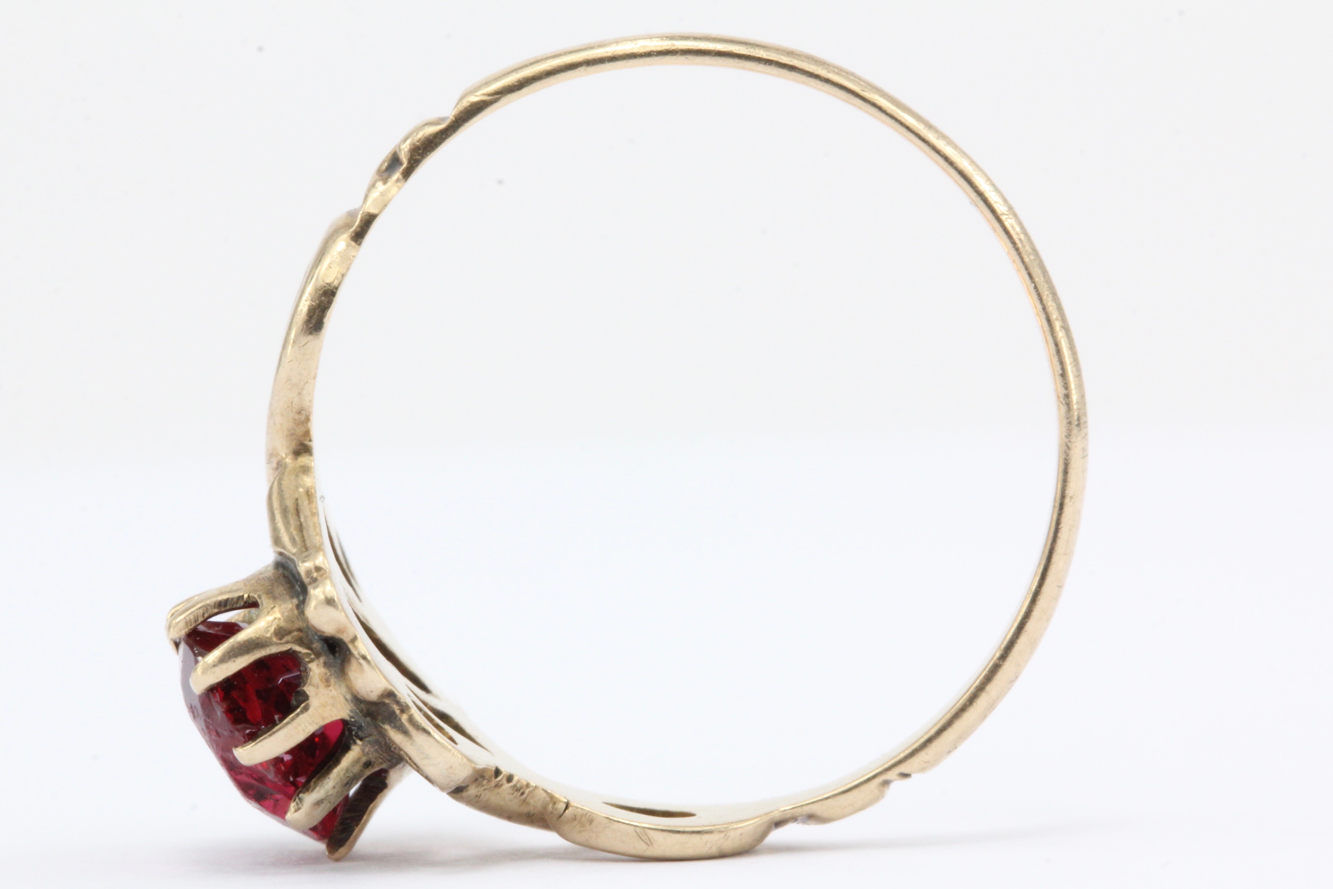 Victorian Ostby & Barton 10K Gold Red Paste Ring c.1890 - Queen May