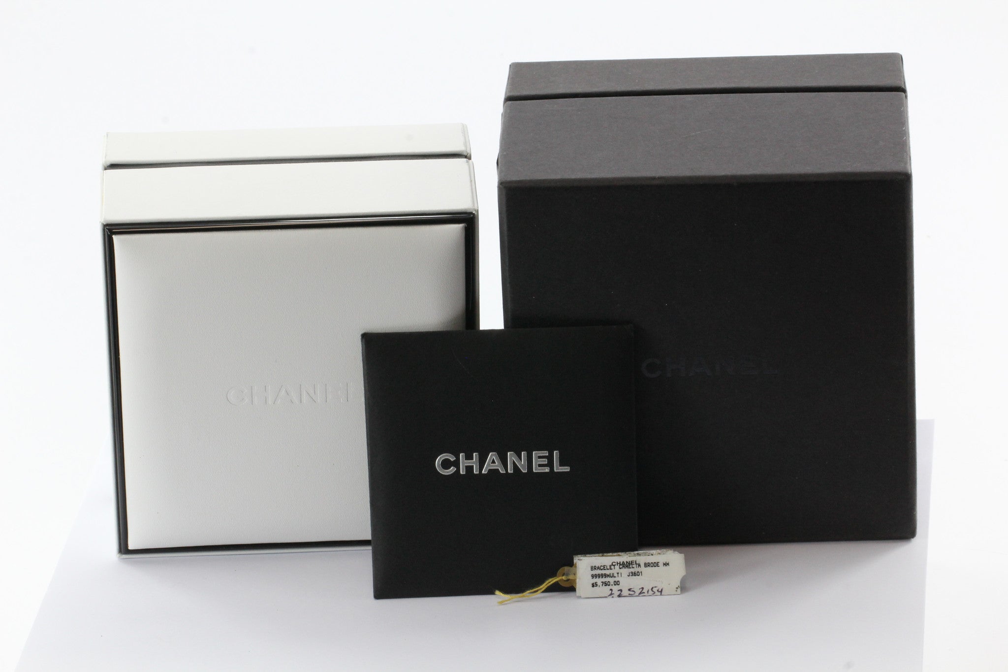 New CHANEL Camelia Brode 18K White Gold & Diamond Bracelet in Box - Queen May