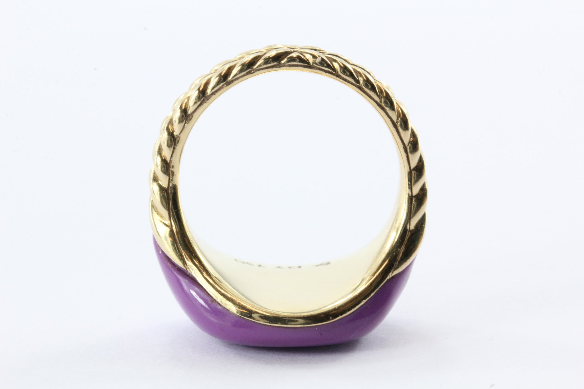 David Yurman 18K Gold Bubblegum Purple Pinky Ring Limited Edition - Queen May