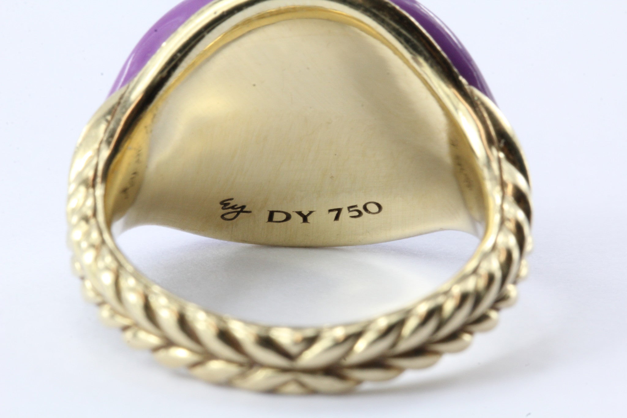 David Yurman 18K Gold Bubblegum Purple Pinky Ring Limited Edition - Queen May