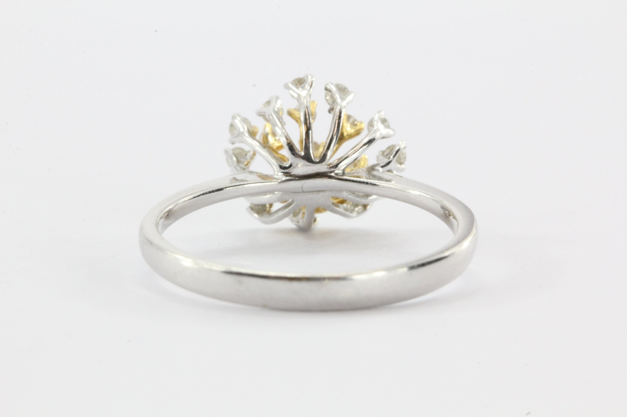 Vintage 14K White Gold Diamond Cluster Ring - Queen May