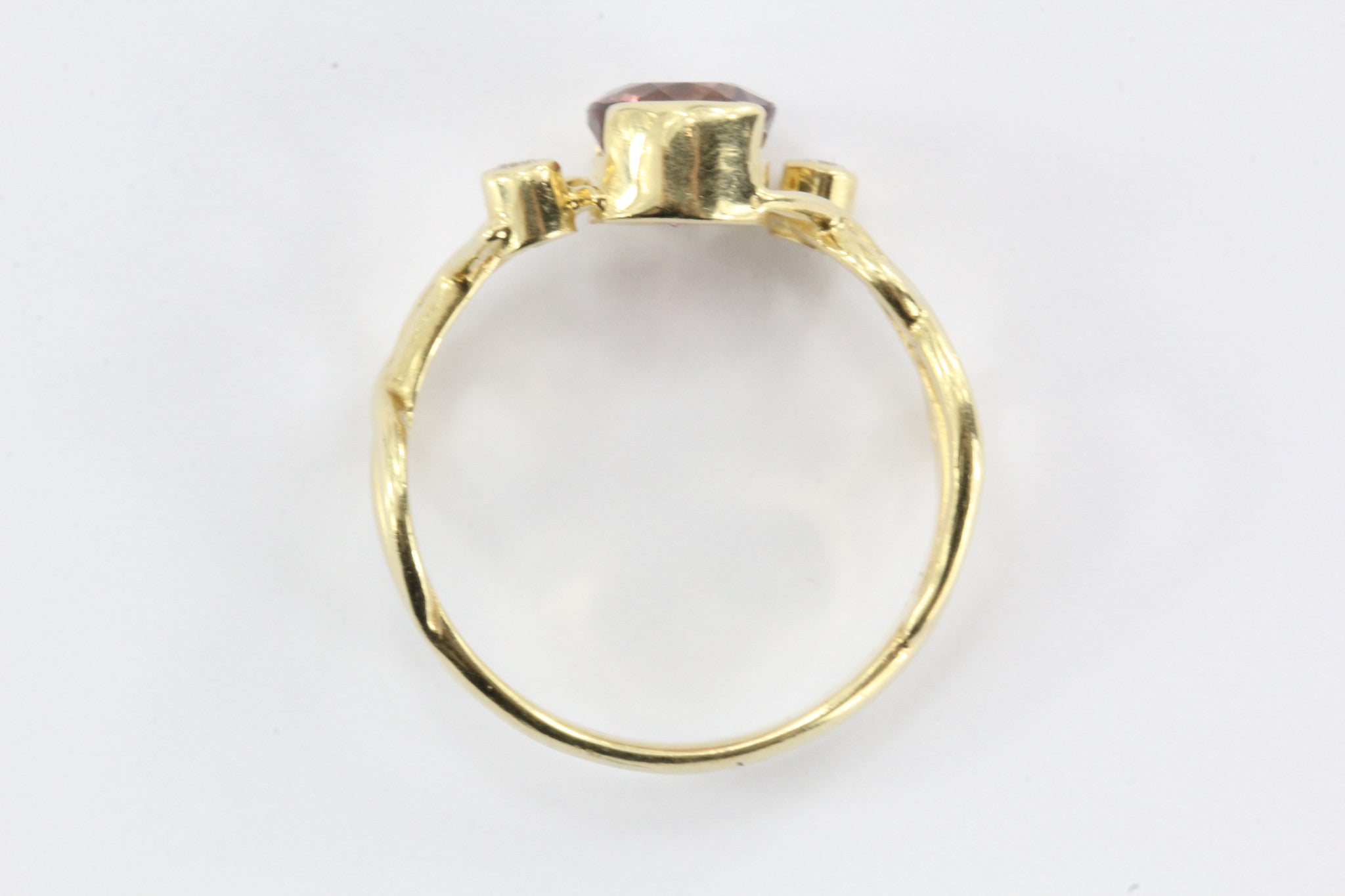 14k Gold Pink Tourmaline And Diamond Ring - Queen May