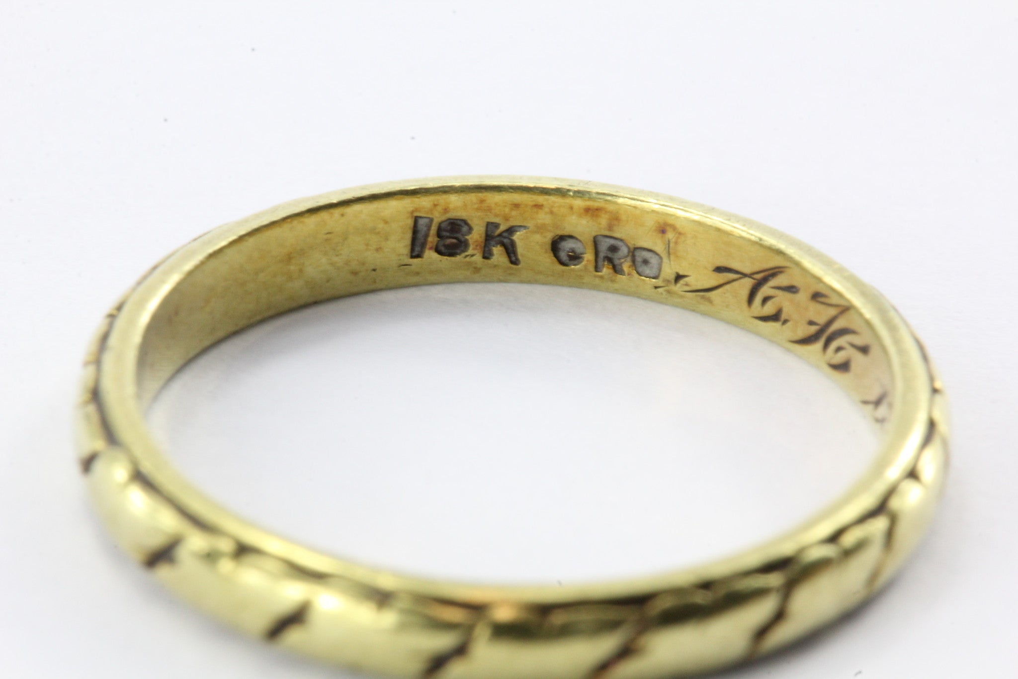 Art Deco 18K Yellow Gold Wedding Band Circa 1921 - Queen May