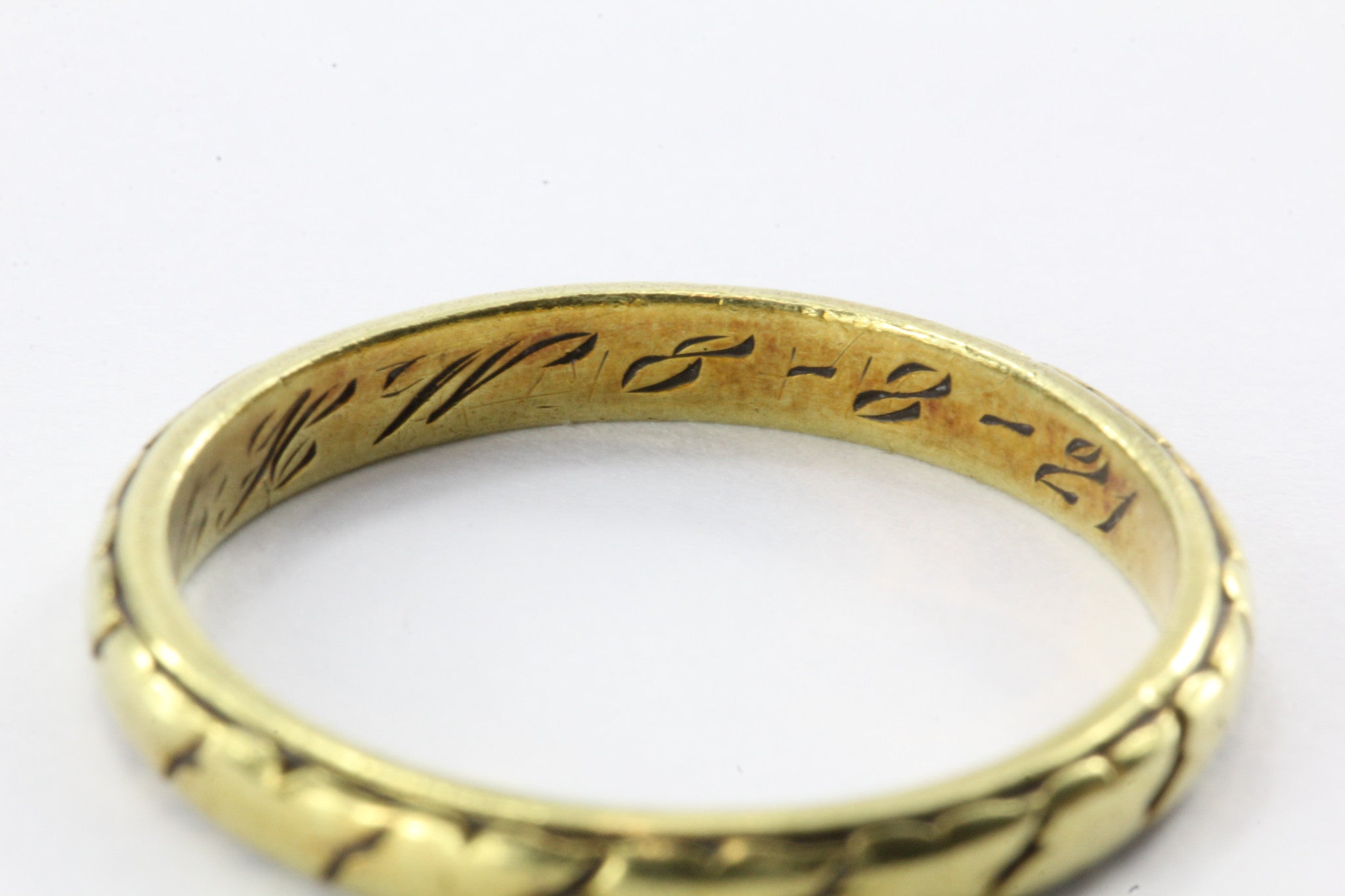 Art Deco 18K Yellow Gold Wedding Band Circa 1921 - Queen May