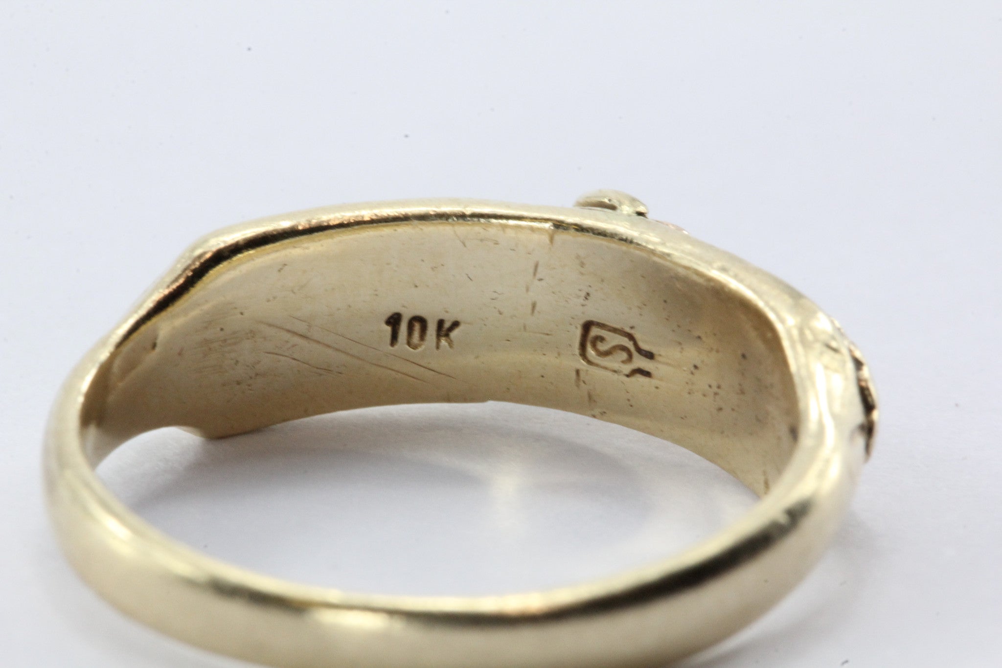 Vintage 10K Stamper Black Hills Gold & Diamond Engagement Ring - Queen May
