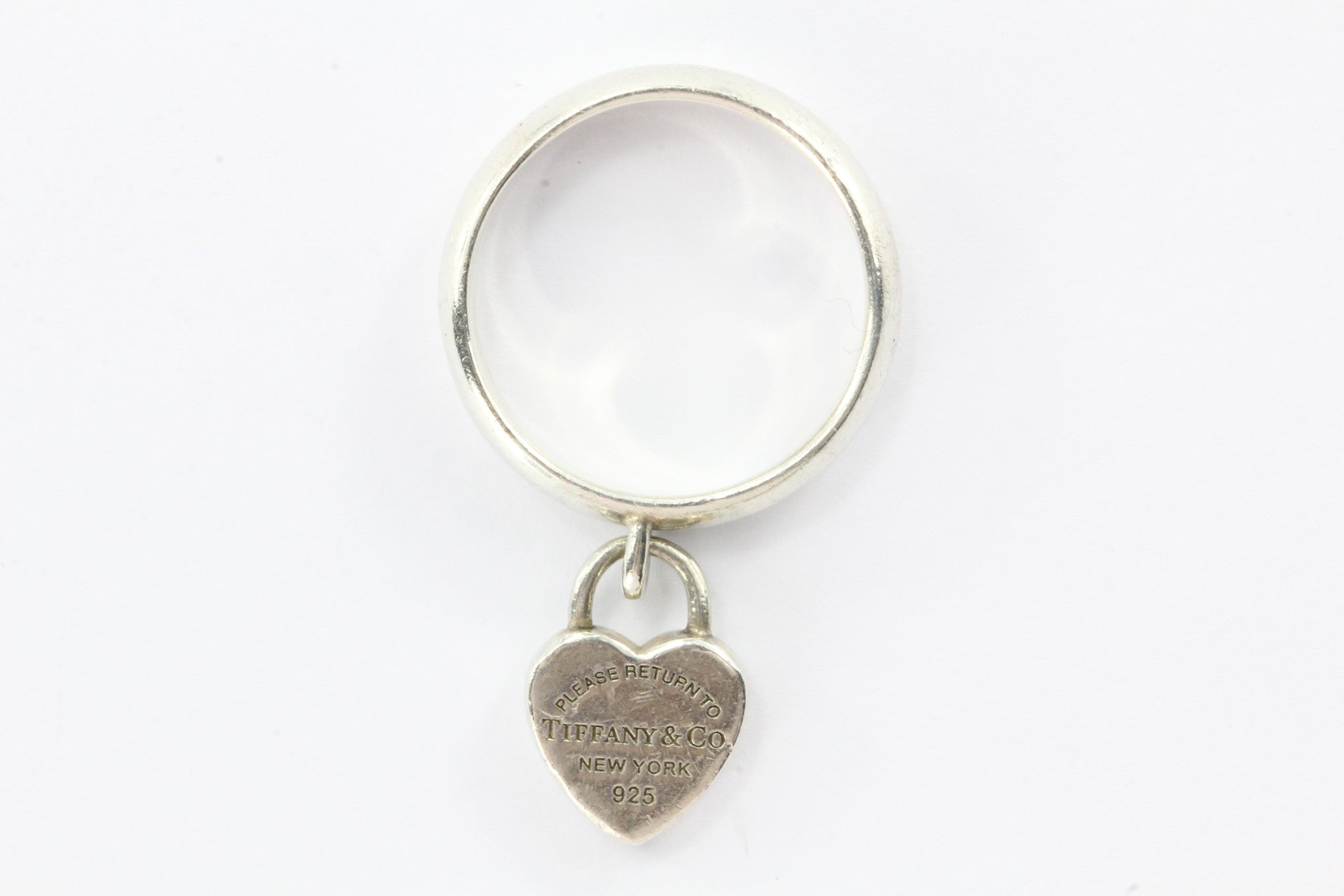Tiffany & Co Sterling Silver Please Return To Tiffany Heart Tag Padlock Ring - Queen May