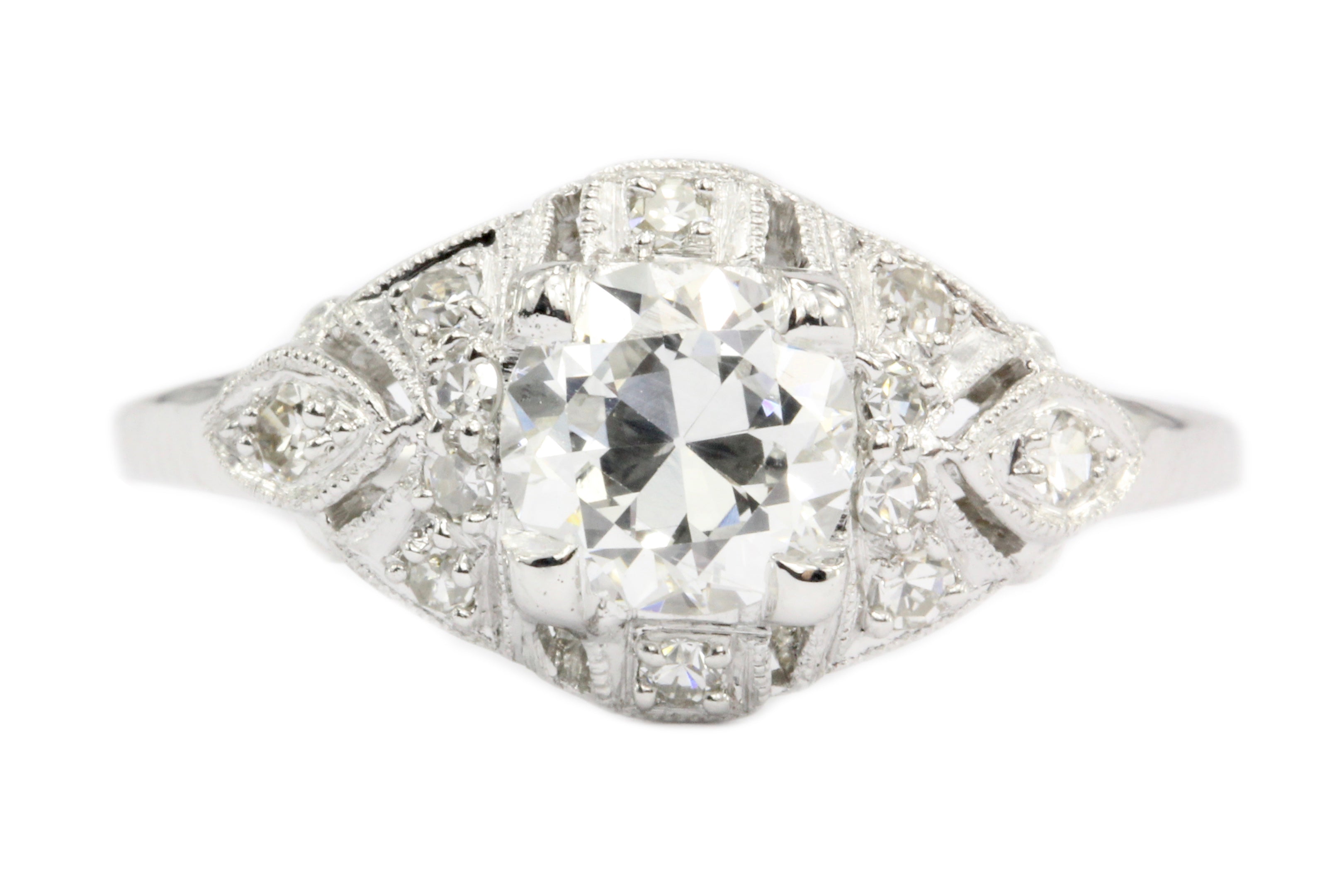 Platinum Art Deco Old European Cut Diamond Engagement Ring c.1920's - Queen May