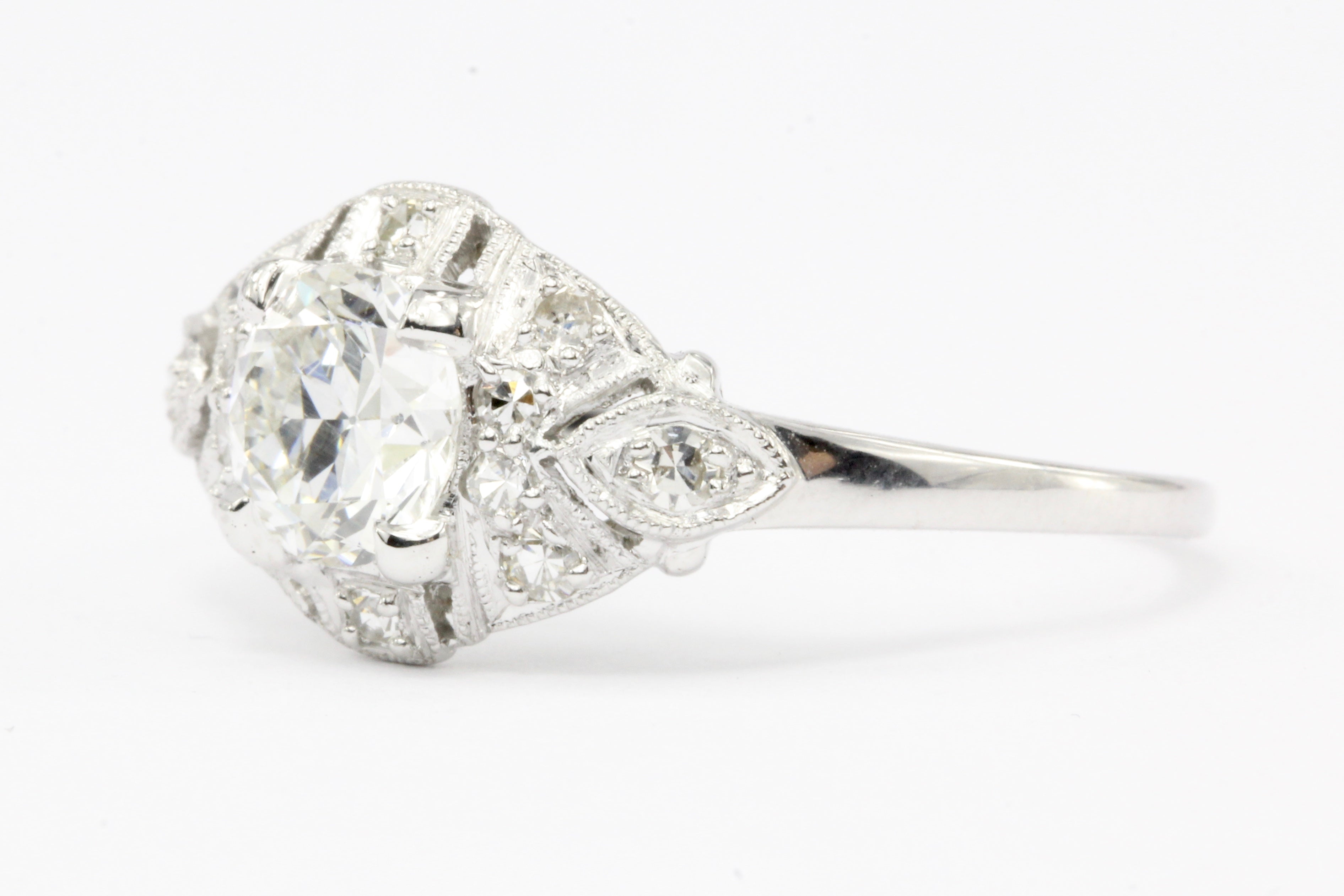 Platinum Art Deco Old European Cut Diamond Engagement Ring c.1920's - Queen May