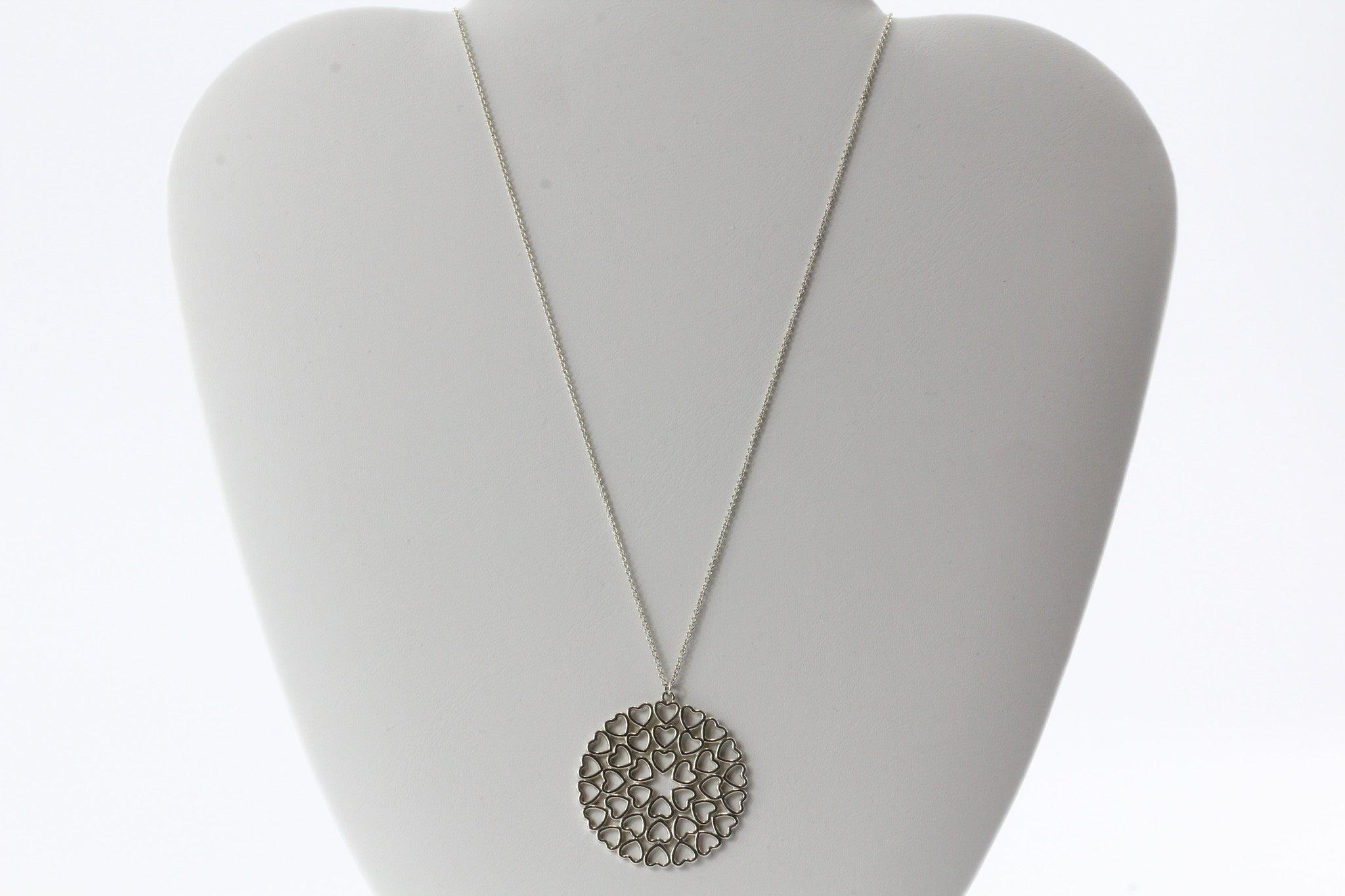 Tiffany & Co Sterling Silver 925 Paloma's Crown of Hearts Medallion Necklace - Queen May
