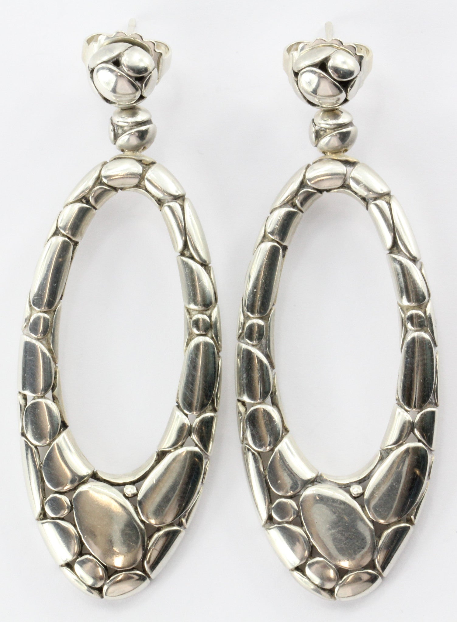 John Hardy Sterling Silver Kali Pebble Oval Drop Earrings - Queen May