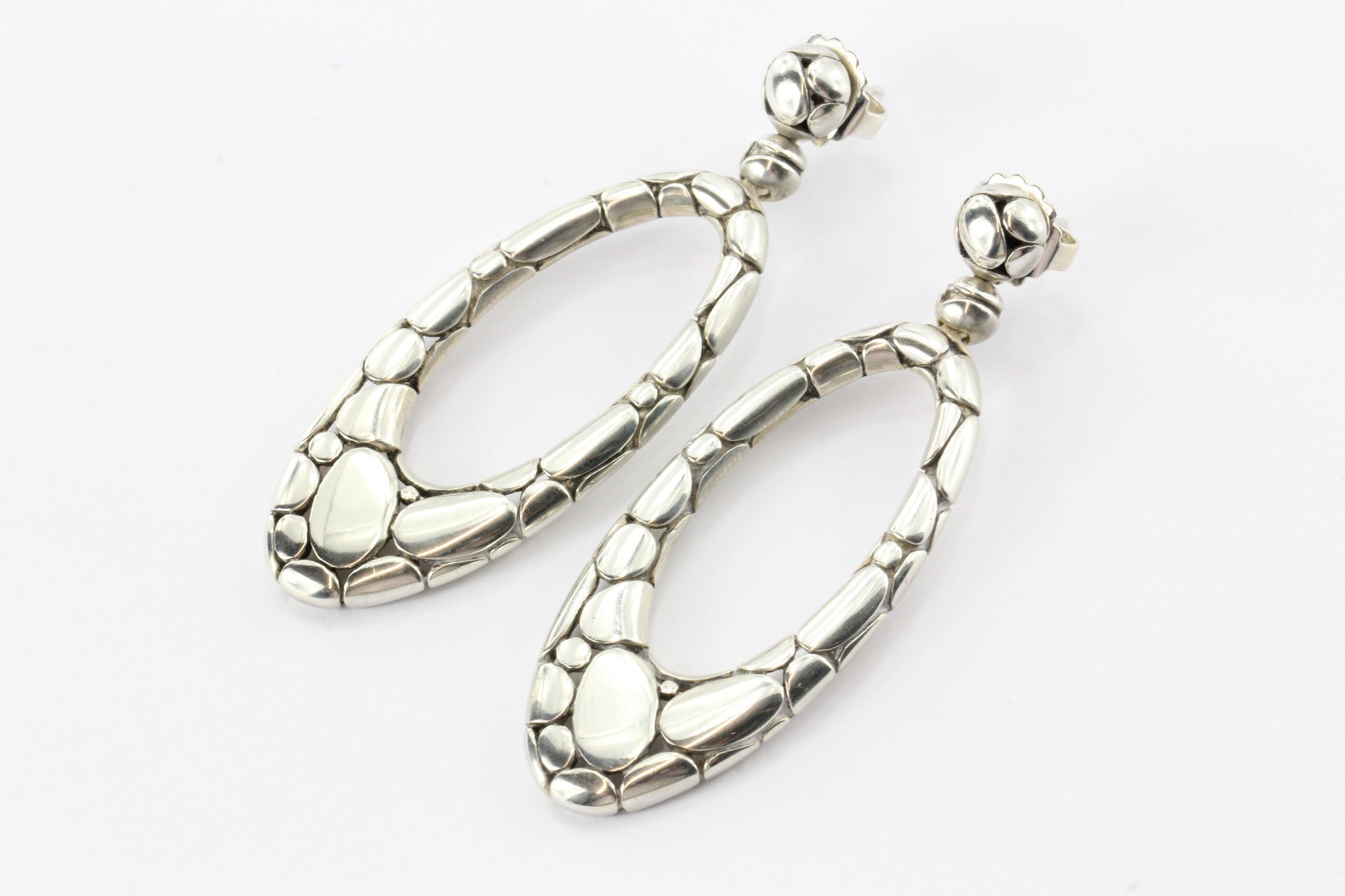 John Hardy Sterling Silver Kali Pebble Oval Drop Earrings - Queen May